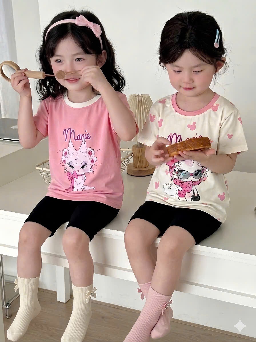 G974 - SET 2 BỘ ĐÙI BÉ GÁI MÈO Marie QUẦN LEGGING ĐEN