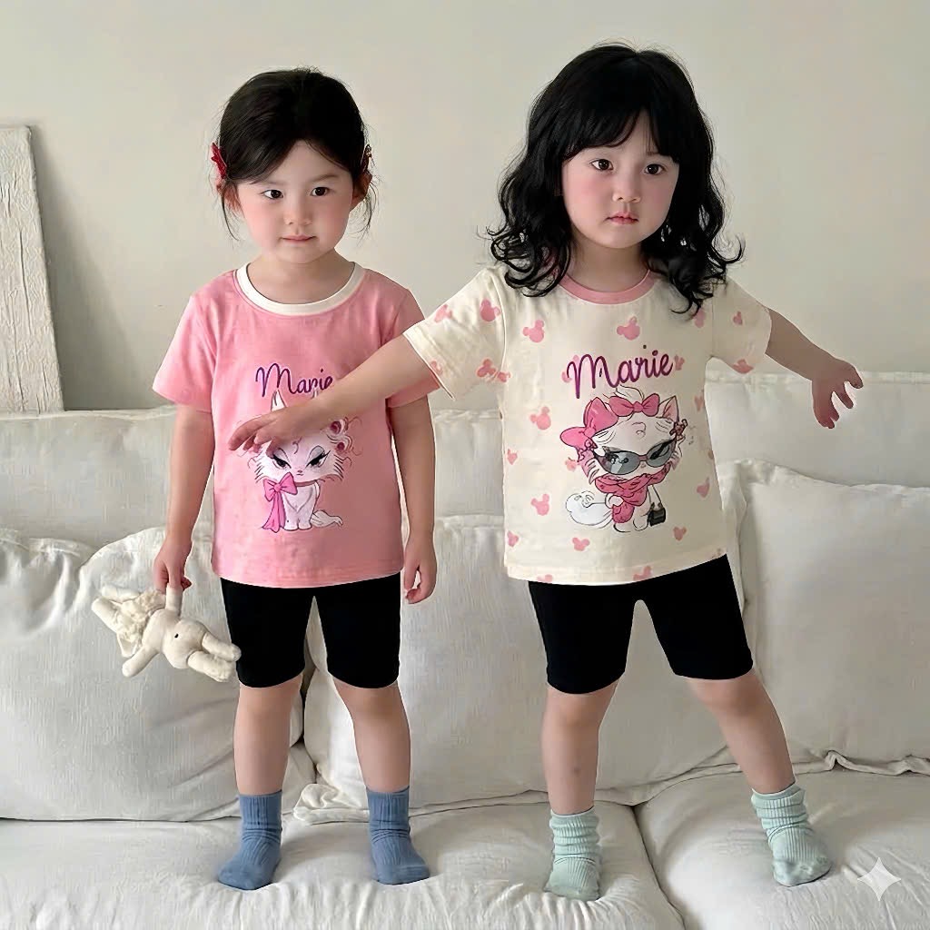 G974 - SET 2 BỘ ĐÙI BÉ GÁI MÈO Marie QUẦN LEGGING ĐEN