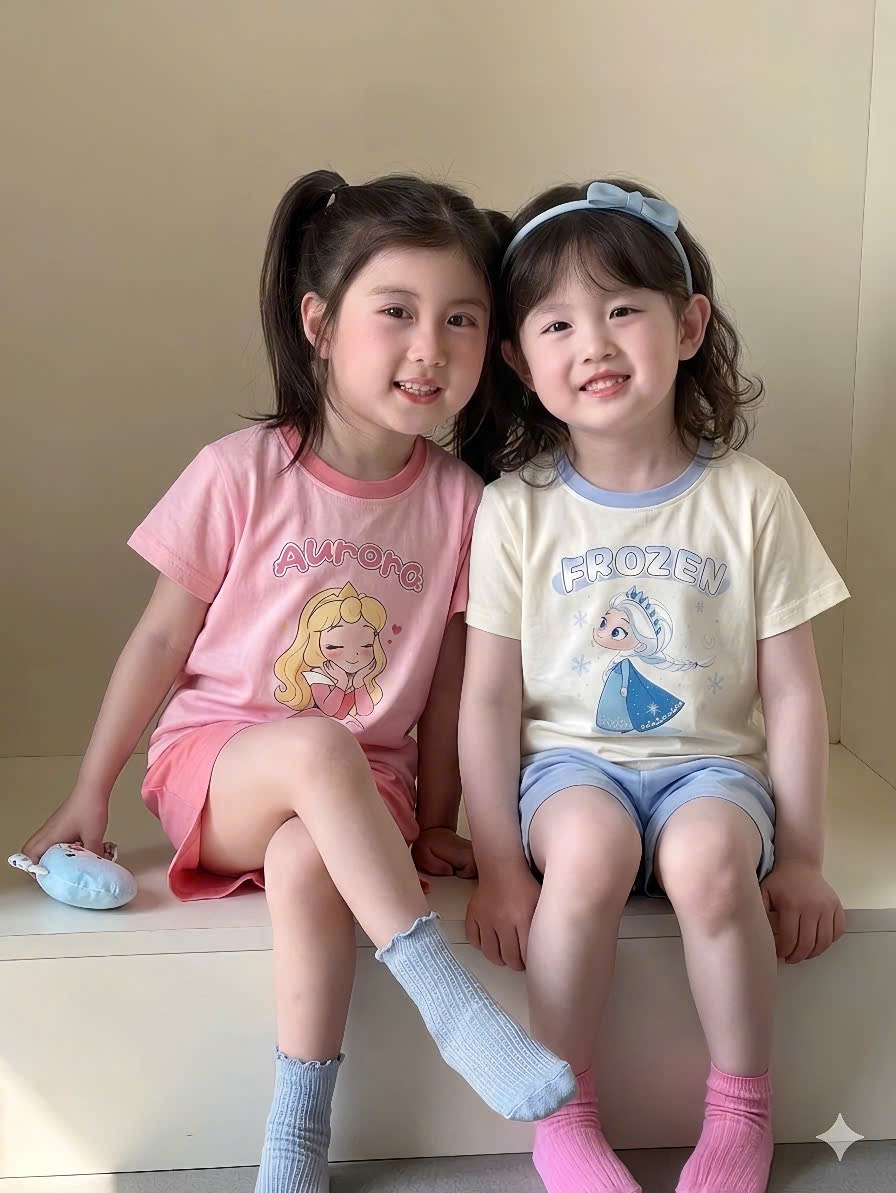 G975 - SET 2 BỘ ĐÙI BÉ GÁI CÔNG CHÚA NHÍ