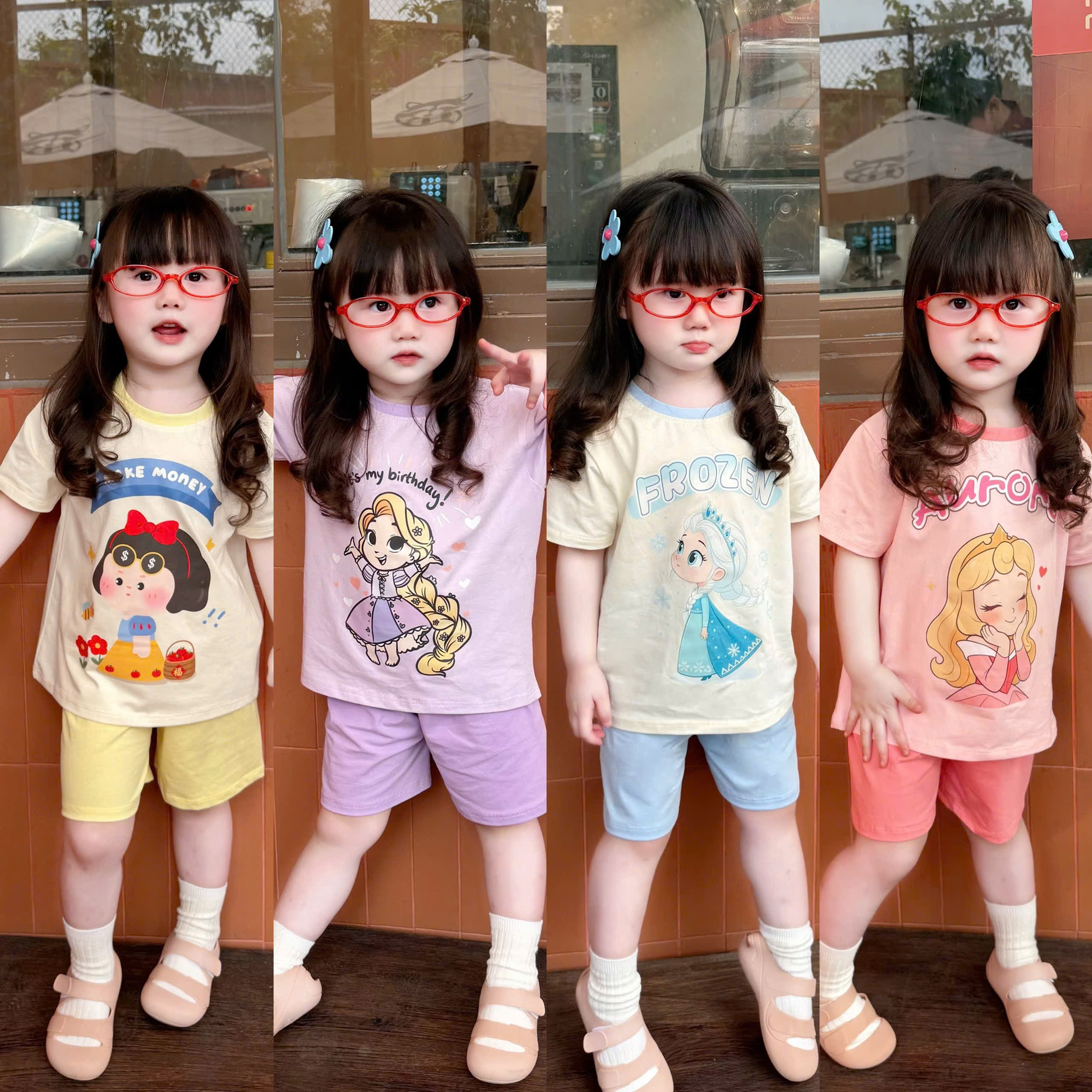 G975 - SET 2 BỘ ĐÙI BÉ GÁI CÔNG CHÚA NHÍ