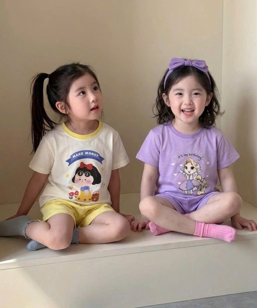G975 - SET 2 BỘ ĐÙI BÉ GÁI CÔNG CHÚA NHÍ