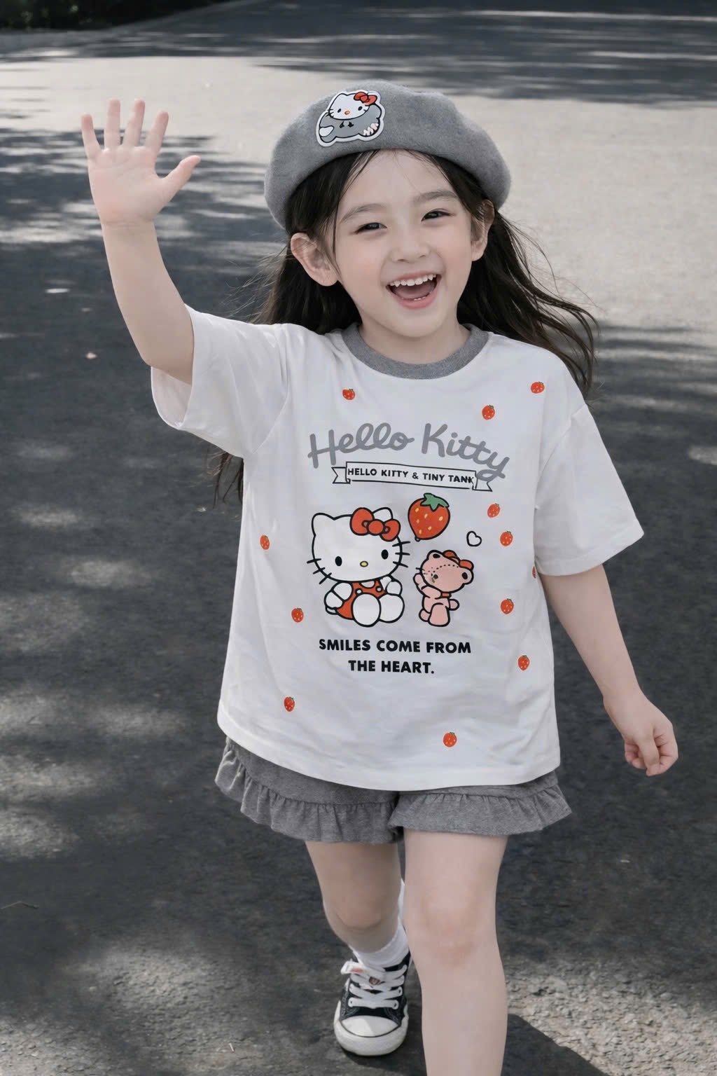 G978 - BỘ ĐÙI BÉ GÁI CHẤM BI HELLO KITTY QUẦN BÈO