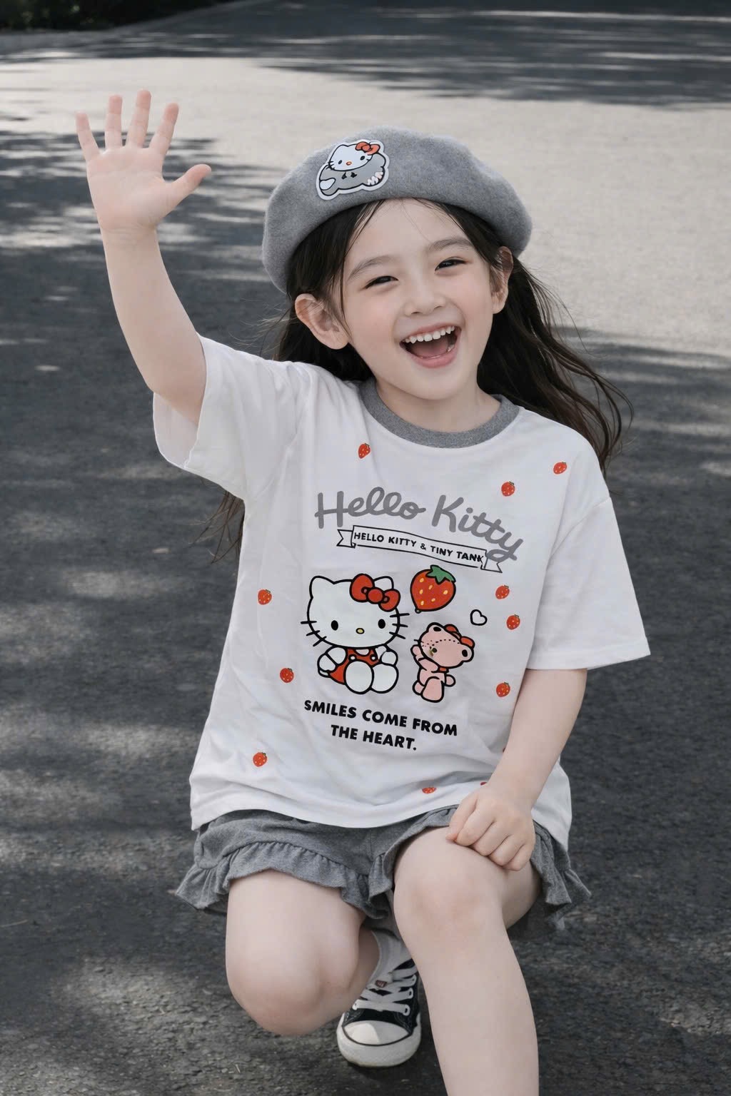G978 - BỘ ĐÙI BÉ GÁI CHẤM BI HELLO KITTY QUẦN BÈO