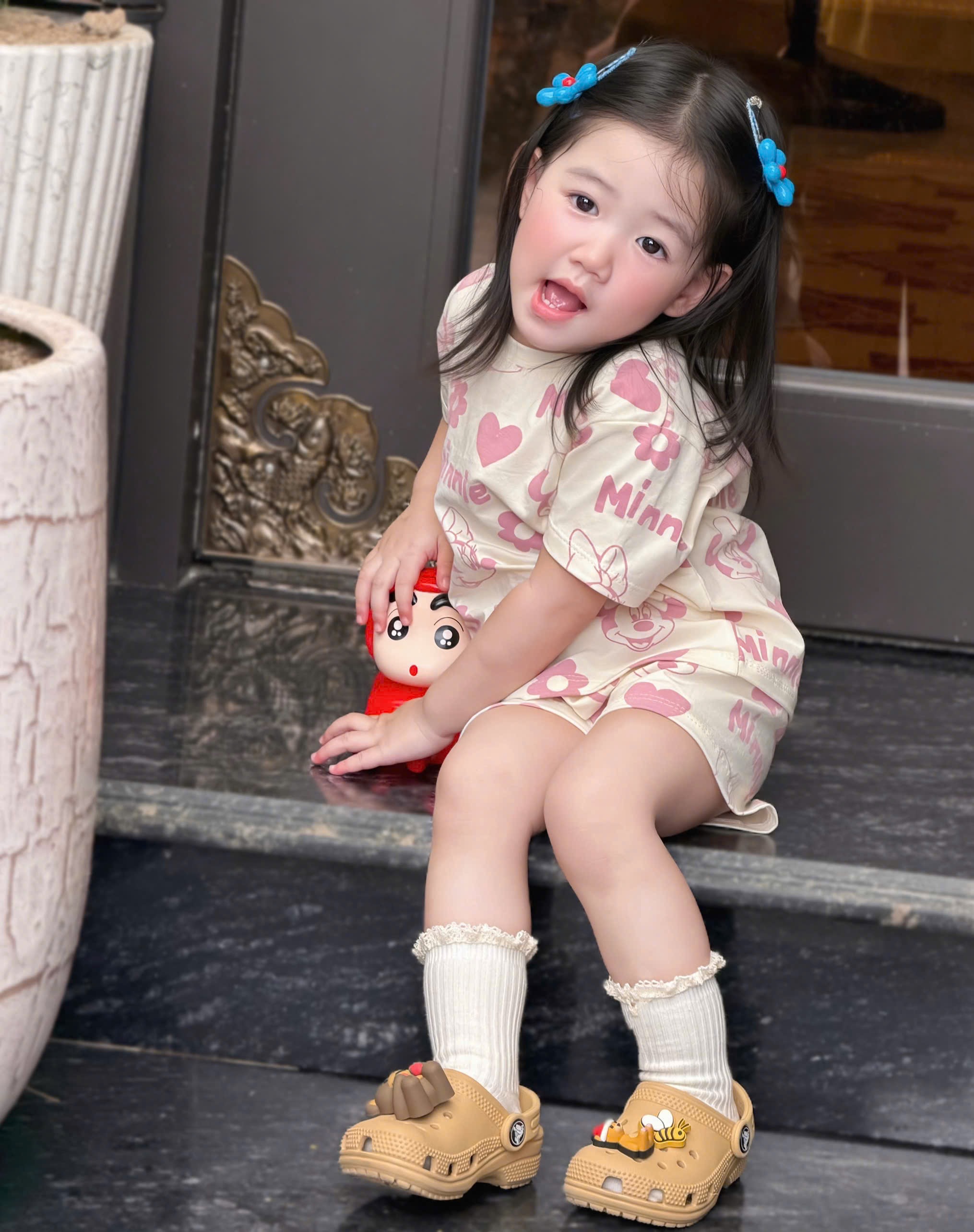 G980 - SET 2 BỘ ĐÙI BÉ GÁI MICKEY MINNIE VACANCE hồng be