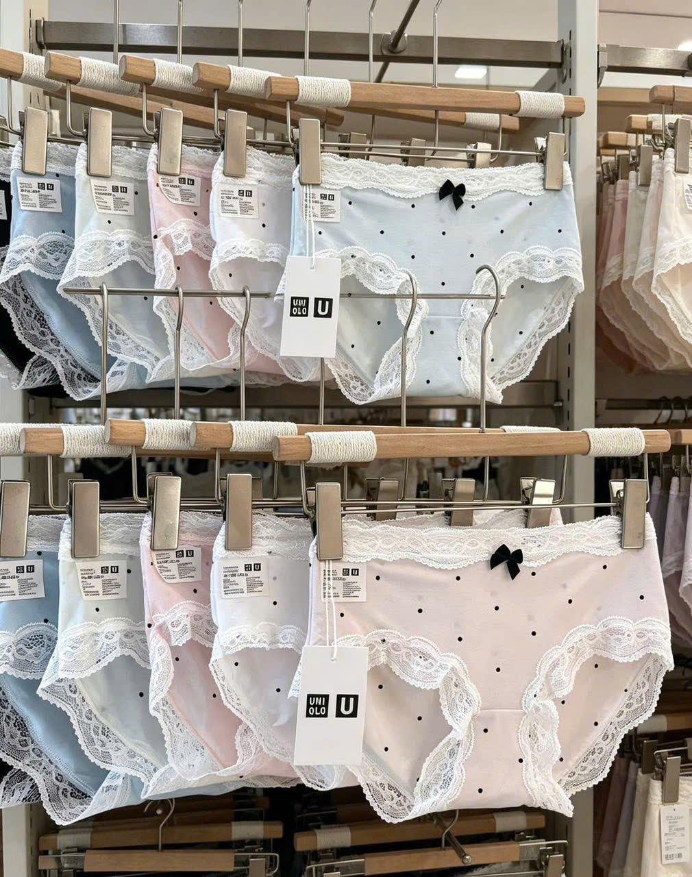 PK302 - SET 6 QUẦN LÓT CHẤM BI PHỐI REN