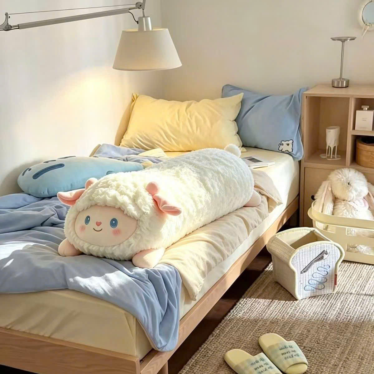PK354 - GỐI ÔM CỪU TRẮNG 100CM