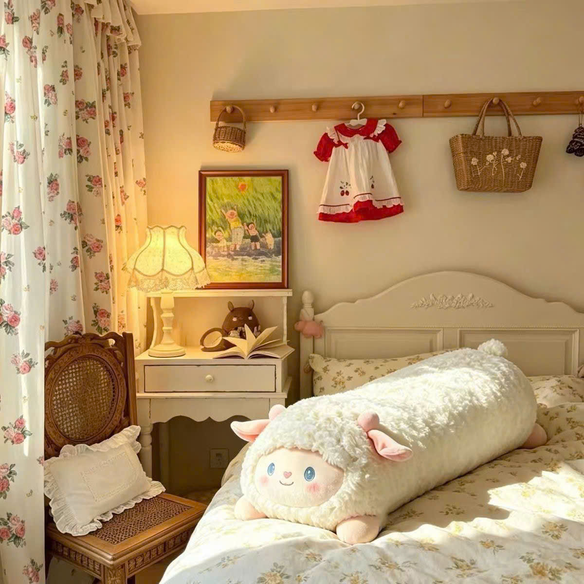 PK354 - GỐI ÔM CỪU TRẮNG 100CM