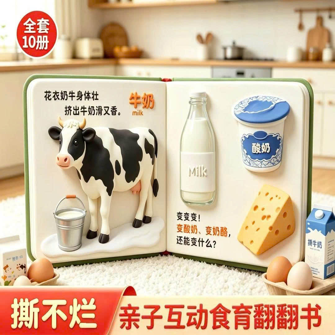 (chờ) PK361 - SET 10 QUYỂN TRANH 3D HÌNH NỔI THỰC PHẨM