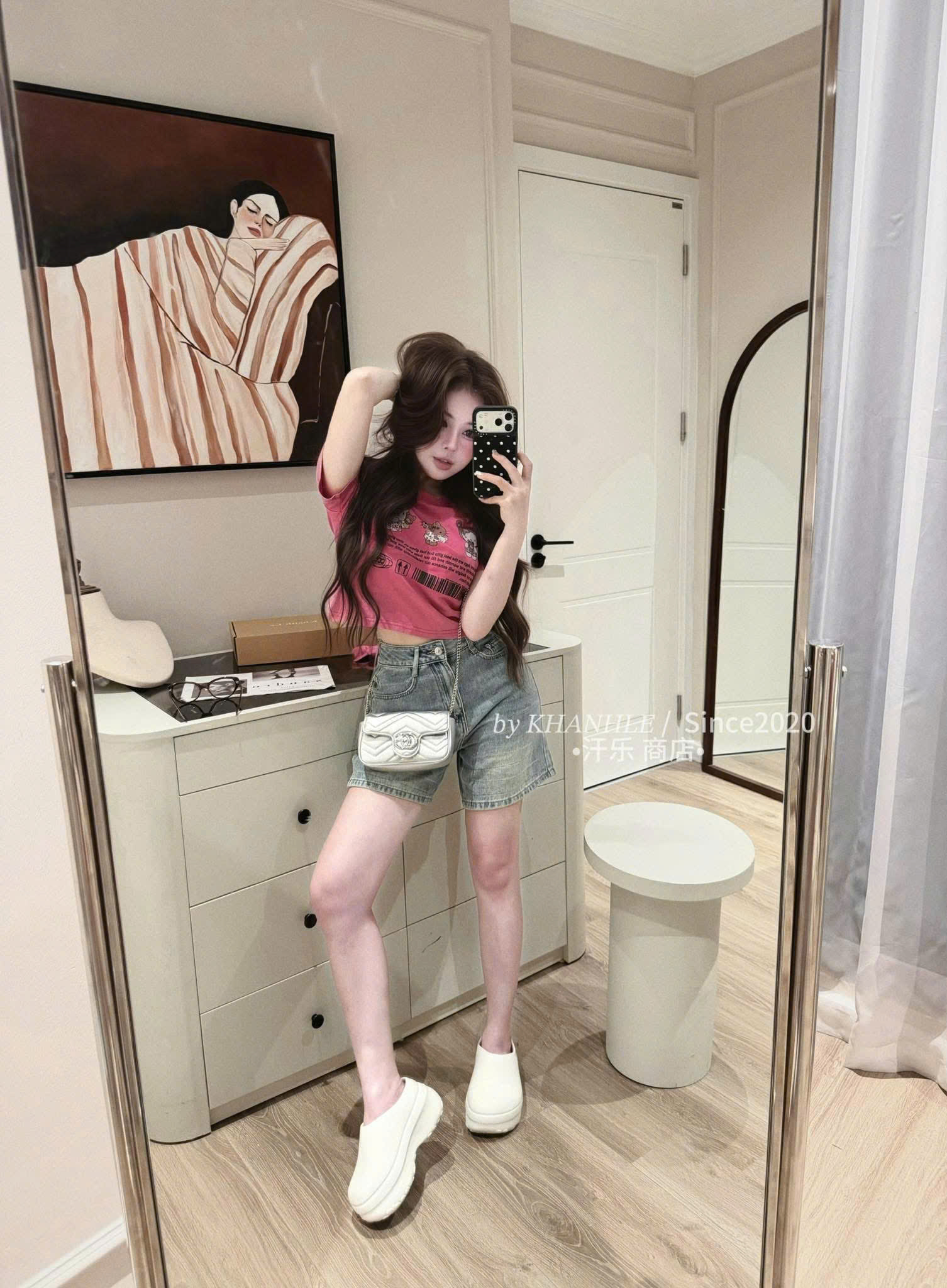 S298 - SET ÁO PHÔNG KITTY MIX QUẦN BÒ NGỐ