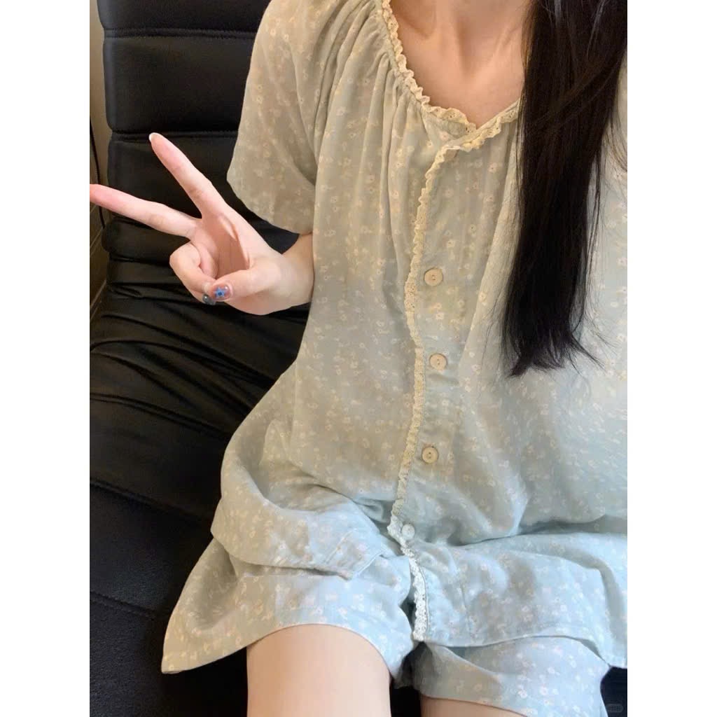 S314 - BỘ ĐÙI NỮ HOA NHÍ PHỐI REN
