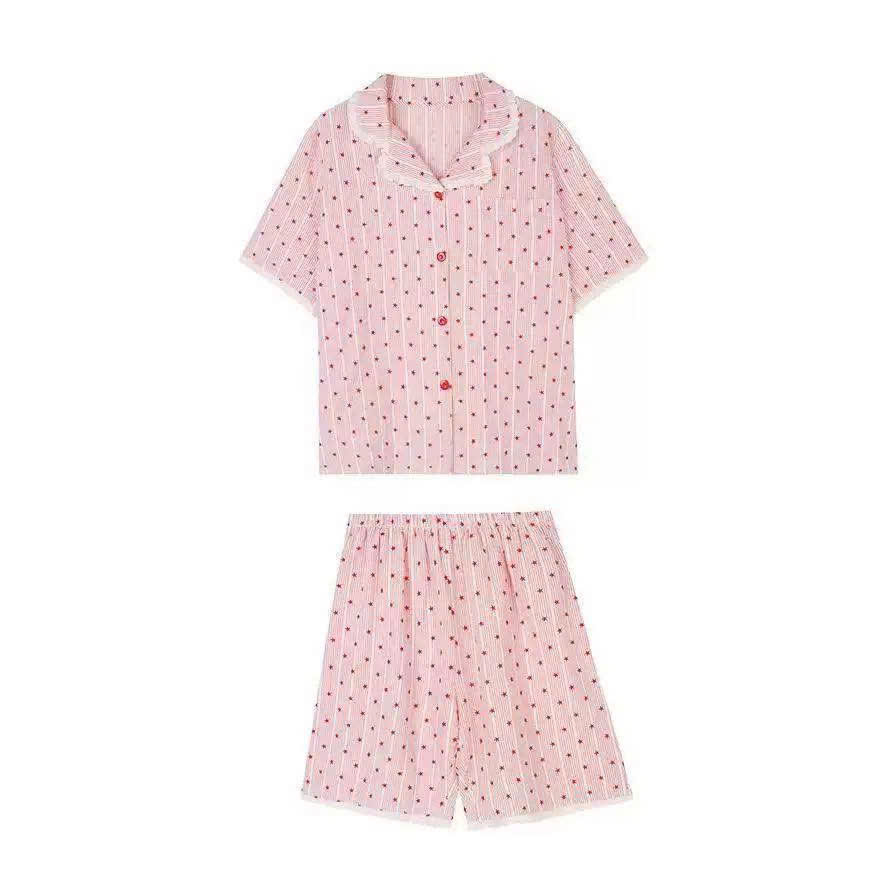 S329 - BỘ PYJAMA NỮ QC SỌC SAO ĐỎ