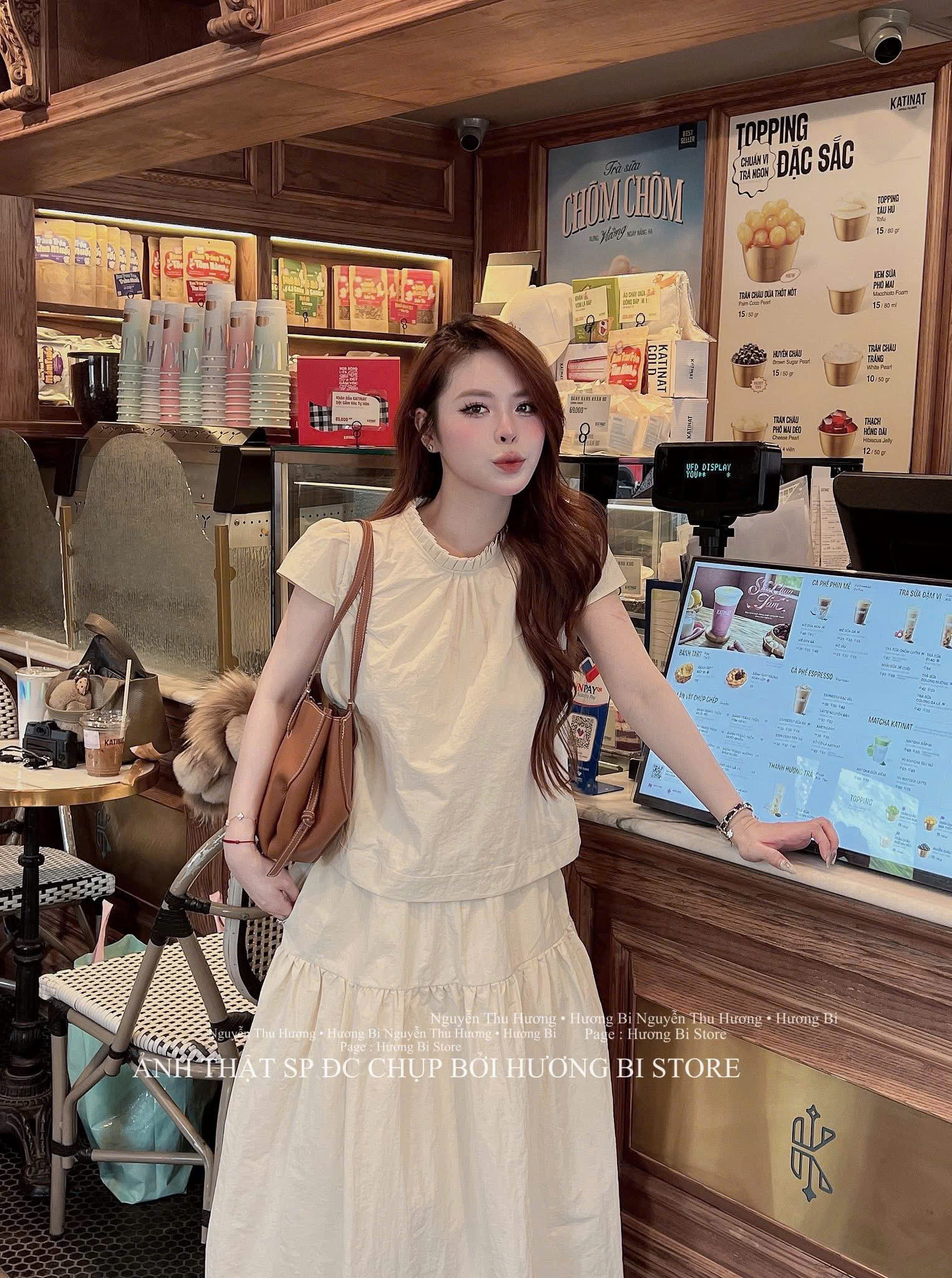 (chờ) S365 - SET NỮ TRẮNG CỔ XẾP LI BUỘC SAU CVAY DÀI