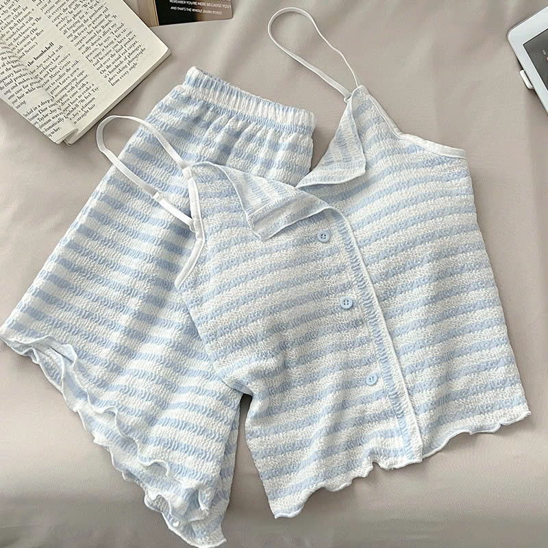 (chờ) S378 - BỘ ĐÙI NỮ 2C KẺ NGANG XANH QC ĐỆM NGỰC