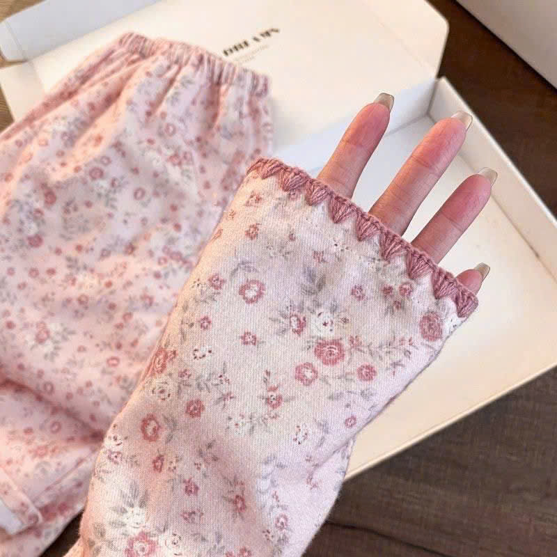S415 - BỘ NỮ PYJAMA THÔ HỒNG HOA NHÍ VIỀN