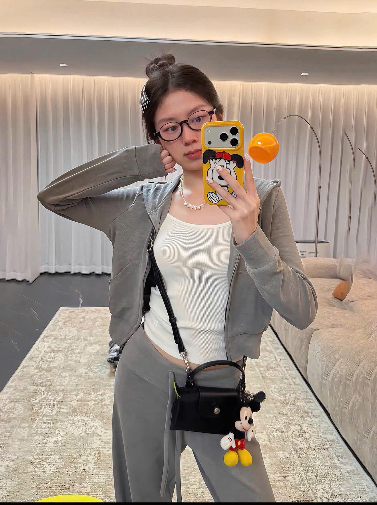 (chờ) S428 - SET NỮ ÁO KHOÁC MŨ XÁM QUẦN SUÔNG
