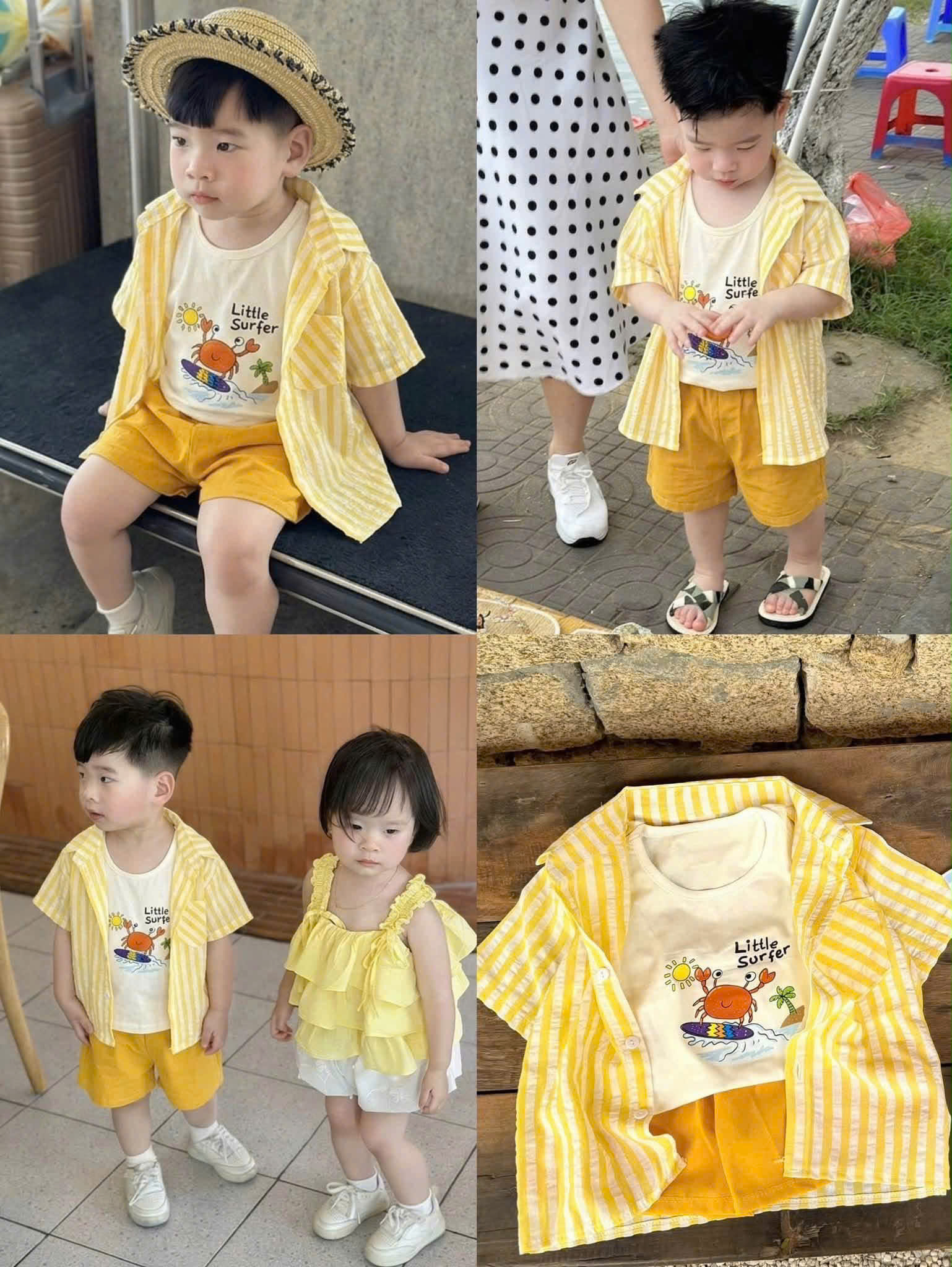T271 - SET BÉ TRAI 3CT SƠ MI SỌC SUMMER