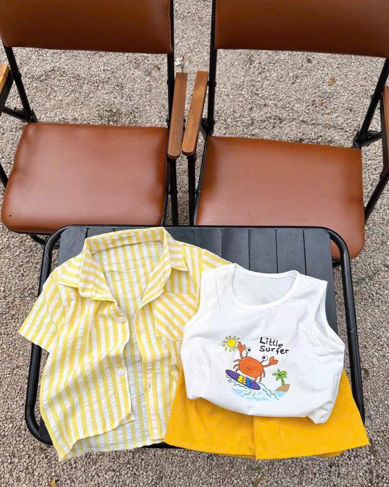 T271 - SET BÉ TRAI 3CT SƠ MI SỌC SUMMER