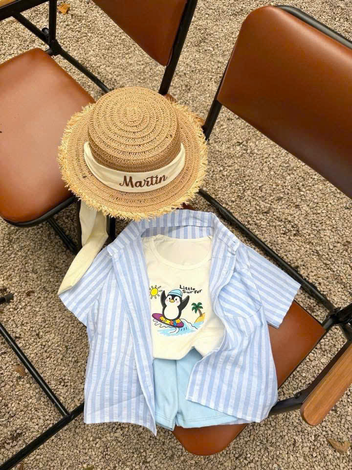 T271 - SET BÉ TRAI 3CT SƠ MI SỌC SUMMER