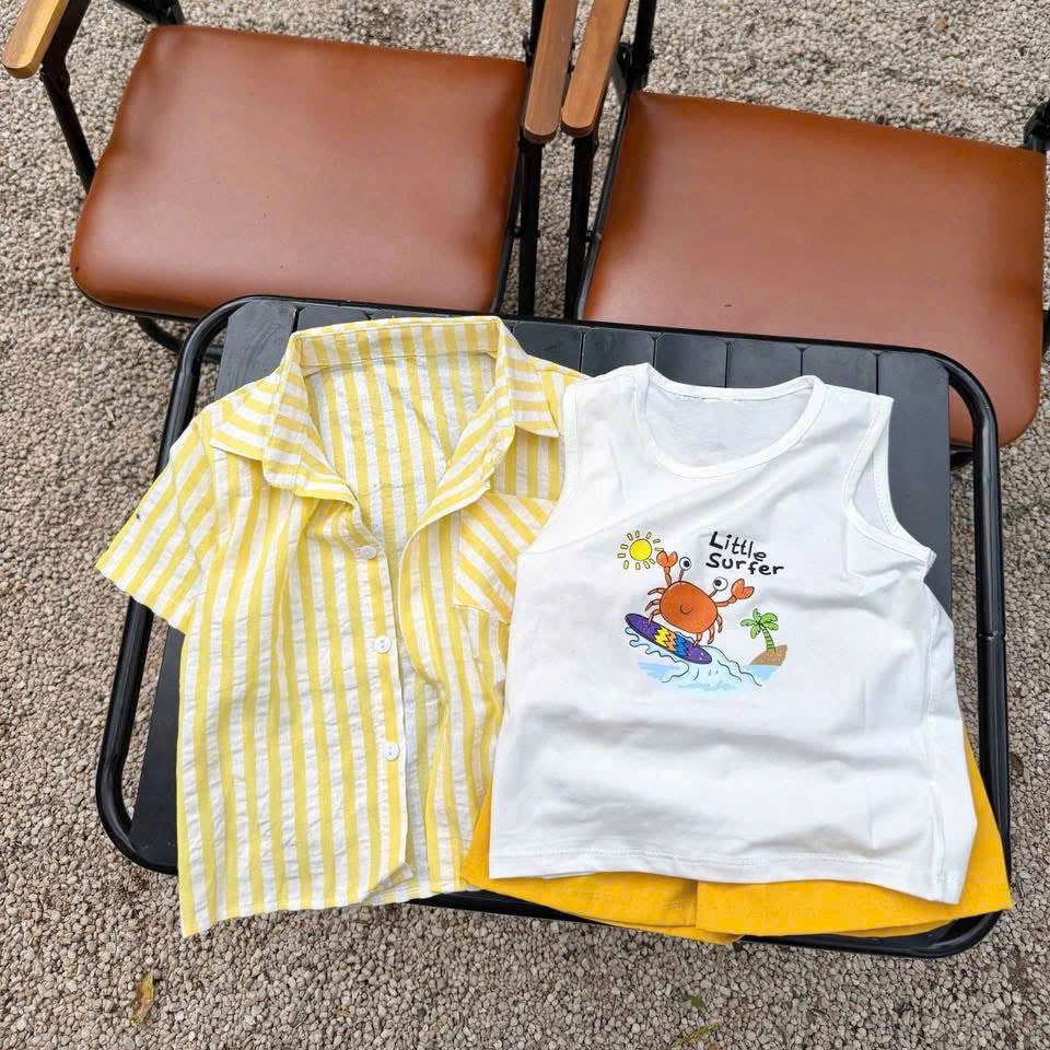 T271 - SET BÉ TRAI 3CT SƠ MI SỌC SUMMER