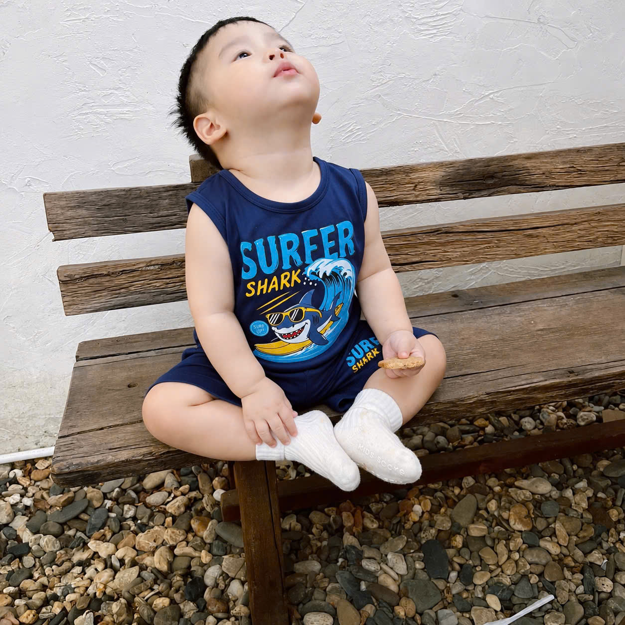 T300 - SET 3 BỘ ĐÙI BÉ TRAI SUMMER RELAX than xanh trắng