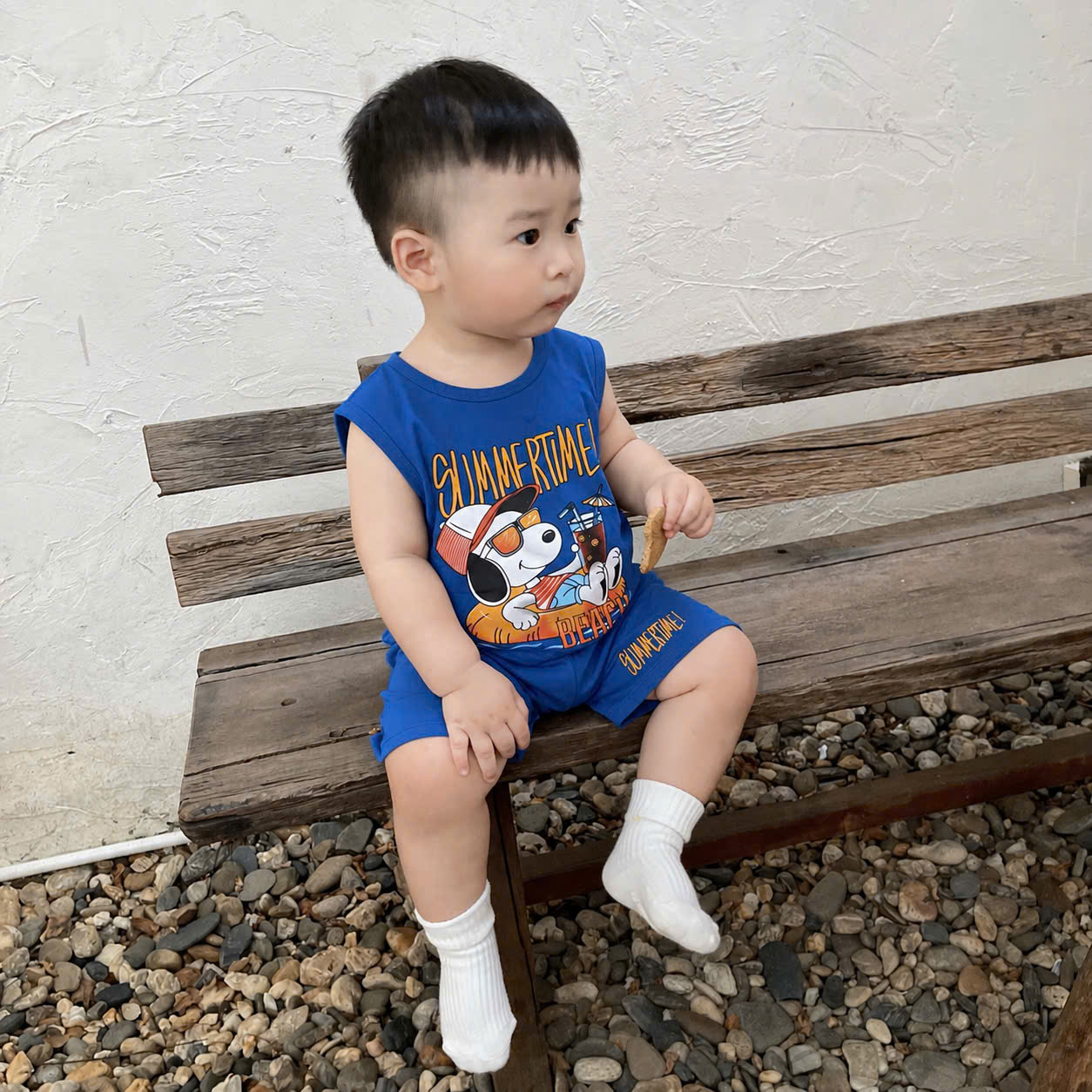 T300 - SET 3 BỘ ĐÙI BÉ TRAI SUMMER RELAX than xanh trắng