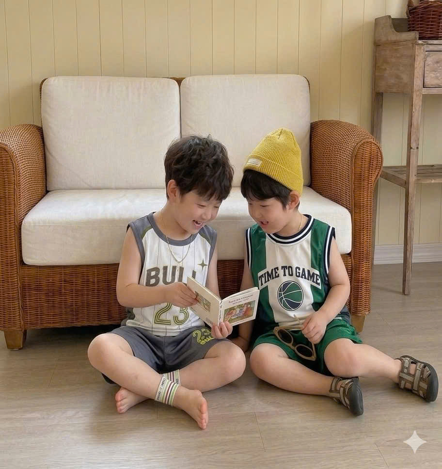 T302 - SET 2 BỘ ĐÙI BÉ TRAI BA LỖ THỂ THAO BO CỔ