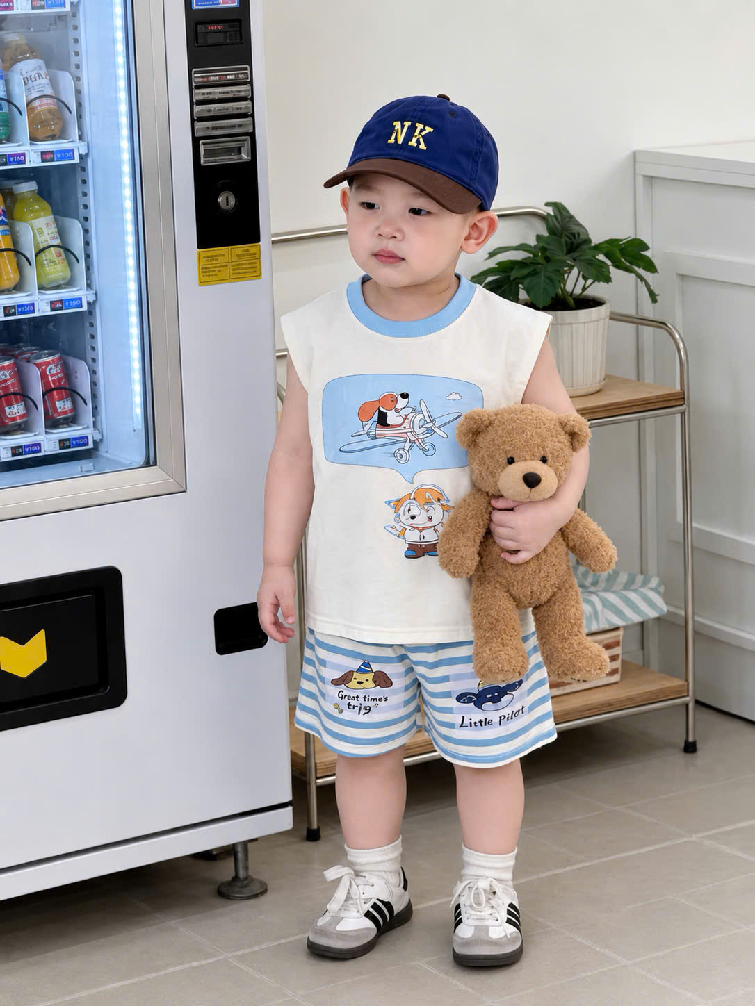 T318 - SET 2 BỘ ĐÙI BÉ TRAI BA LỖ SHIN DƯA HẤU be trắng