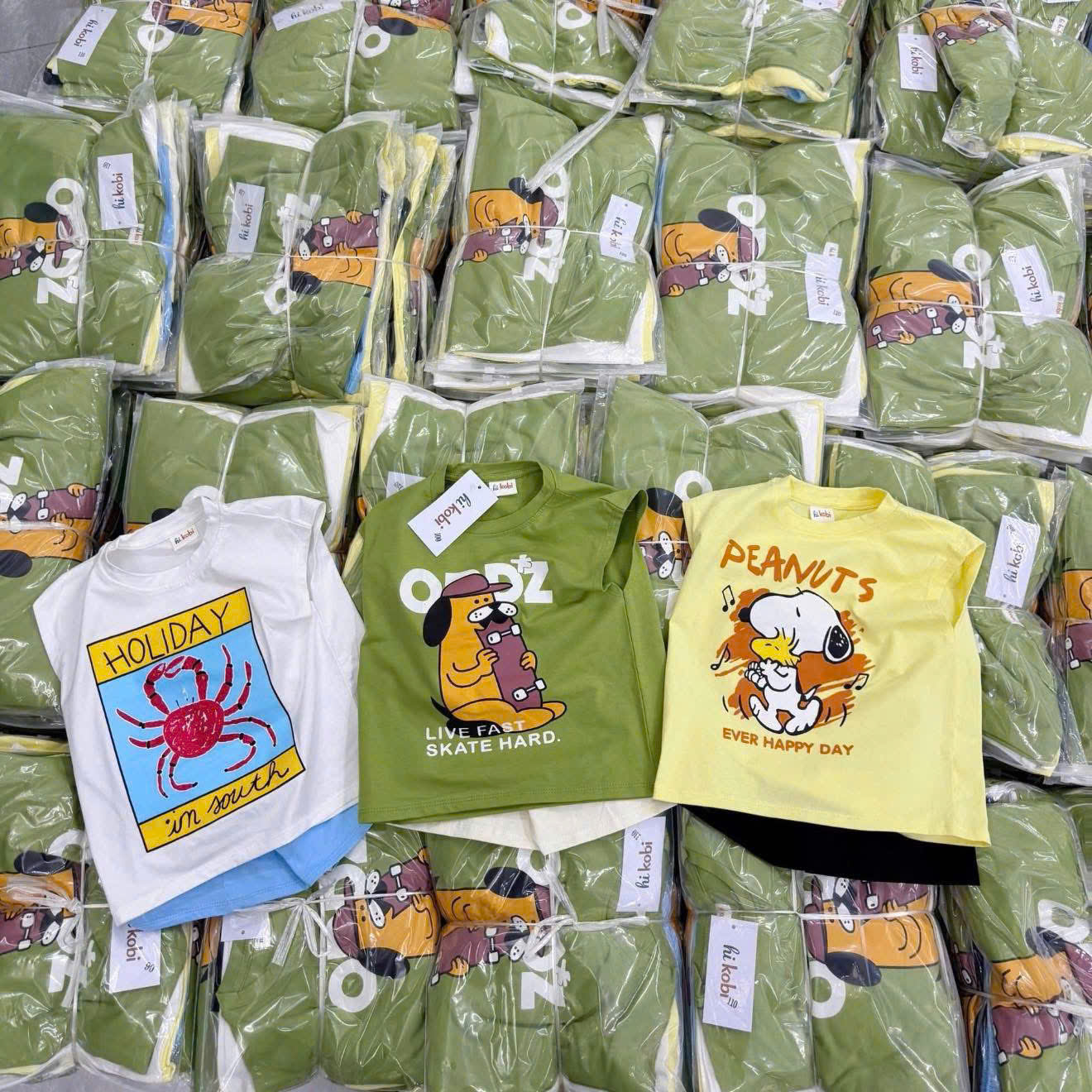 T319 - SET 3 BỘ ĐÙI BÉ TRAI BA LỖ HOLIDAY xanh vàng trắng
