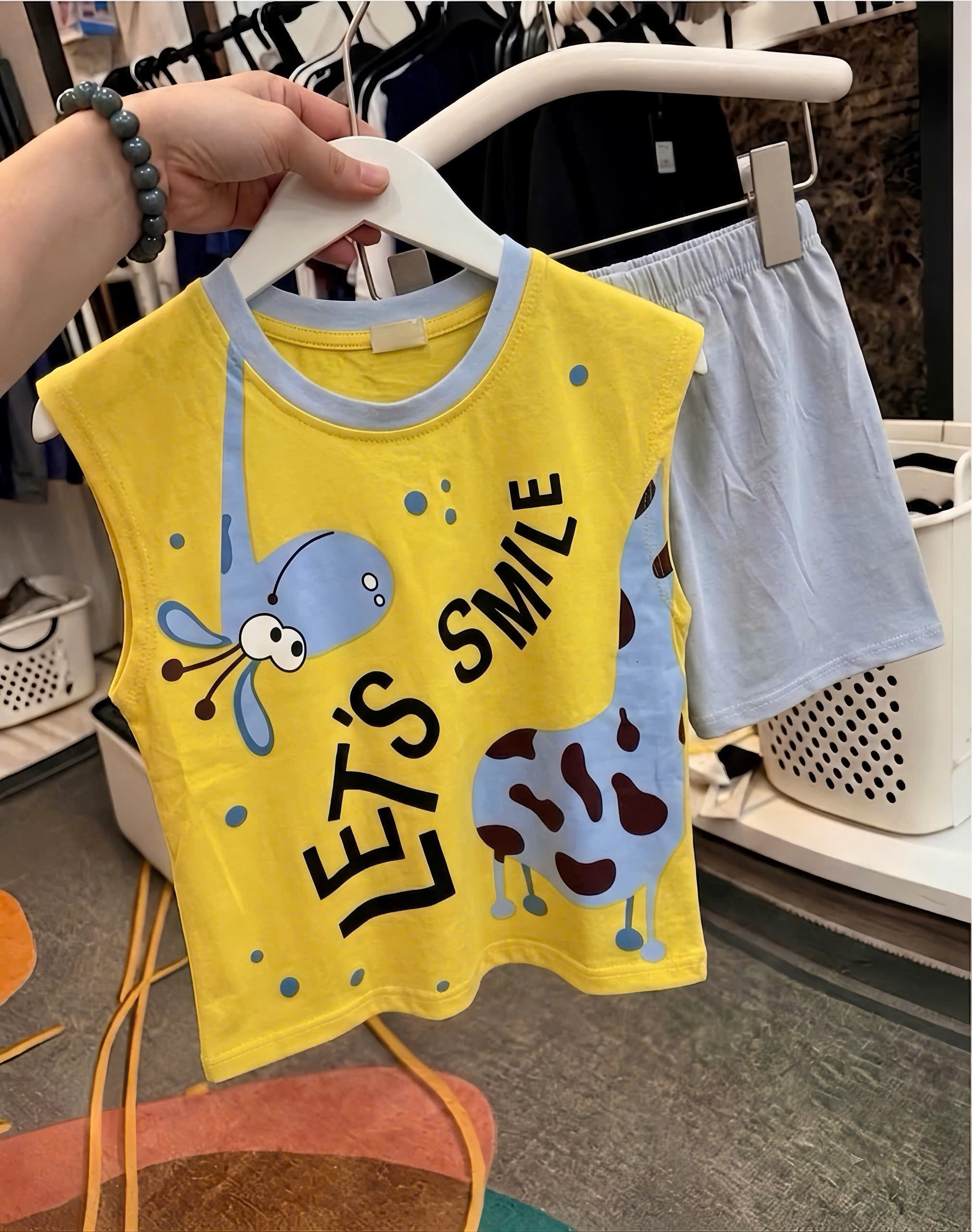 T332 - SET 3 BỘ ĐÙI BÉ TRAI BA LỖ LET SMILE cam vàng trắng