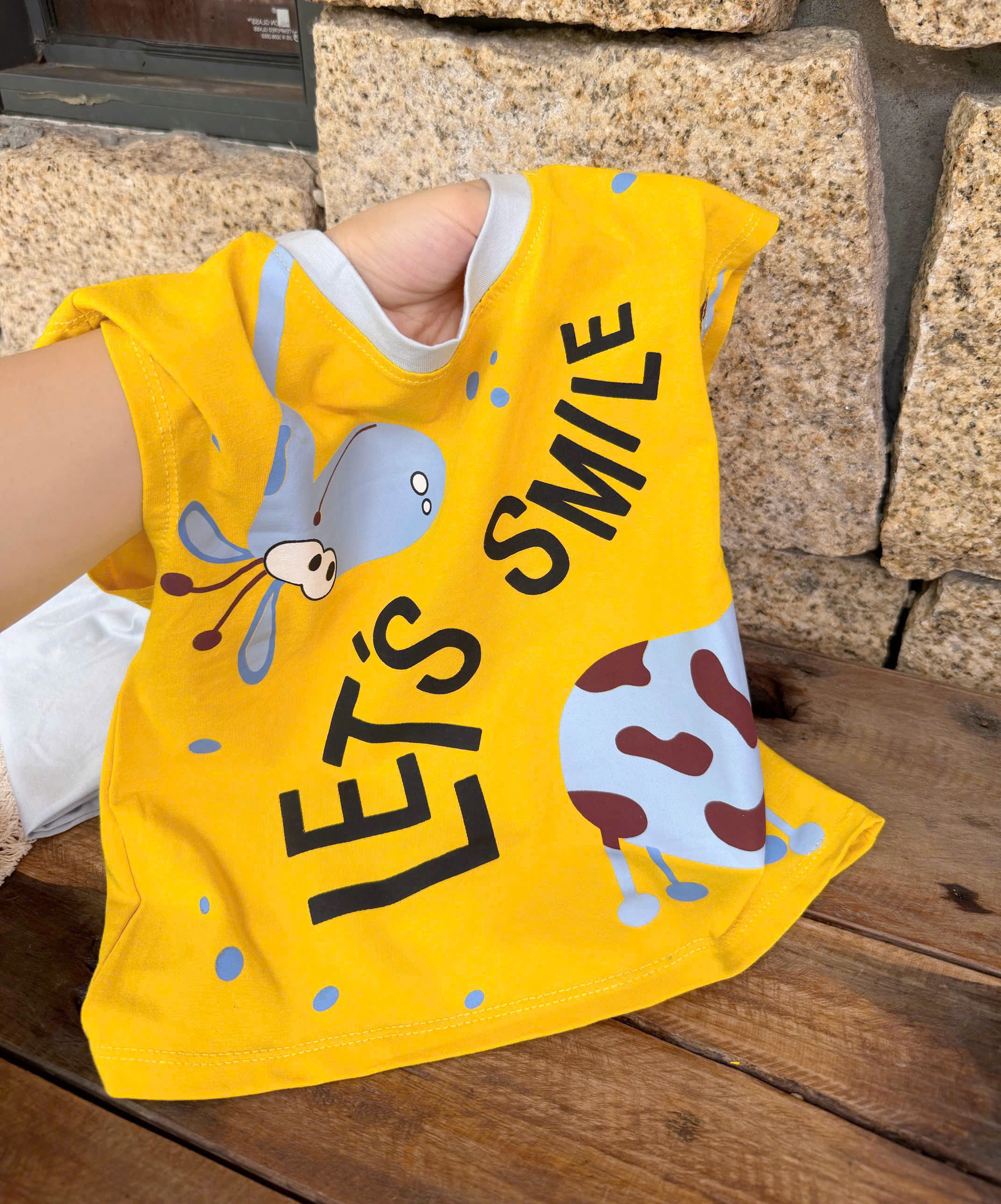 T332 - SET 3 BỘ ĐÙI BÉ TRAI BA LỖ LET SMILE cam vàng trắng