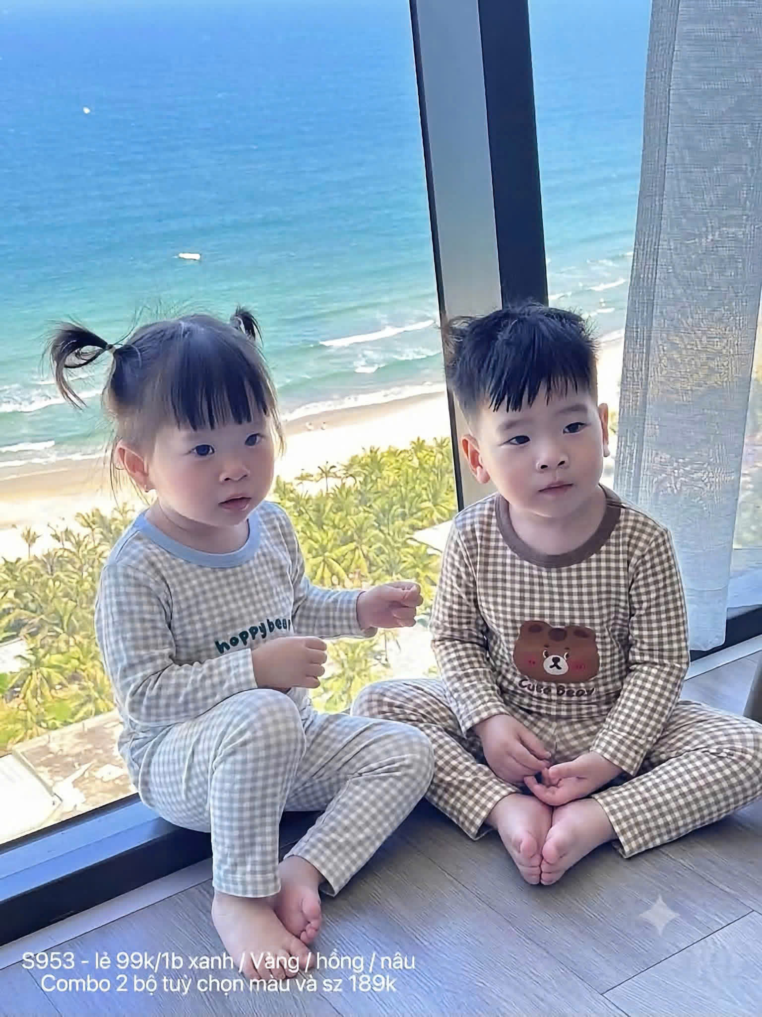 T337 - BỘ BÉ DÀI TAY CARO CUTE HOONY