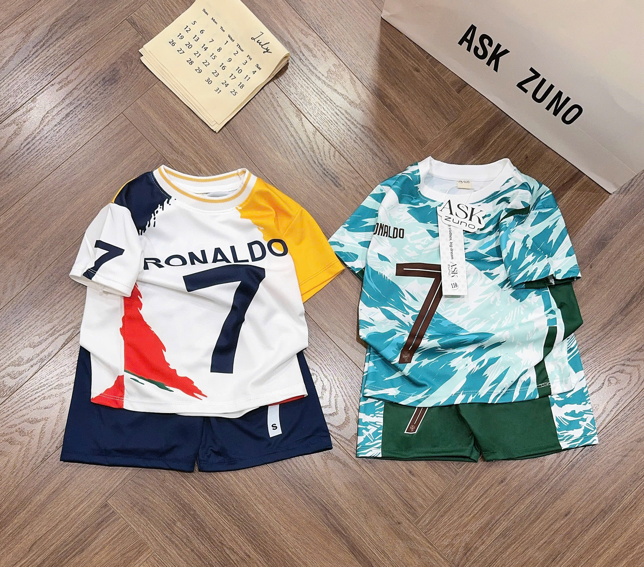 T349 - SET 2 BỘ ĐÙI BÉ TRAI THỂ THAO RONALDO 7