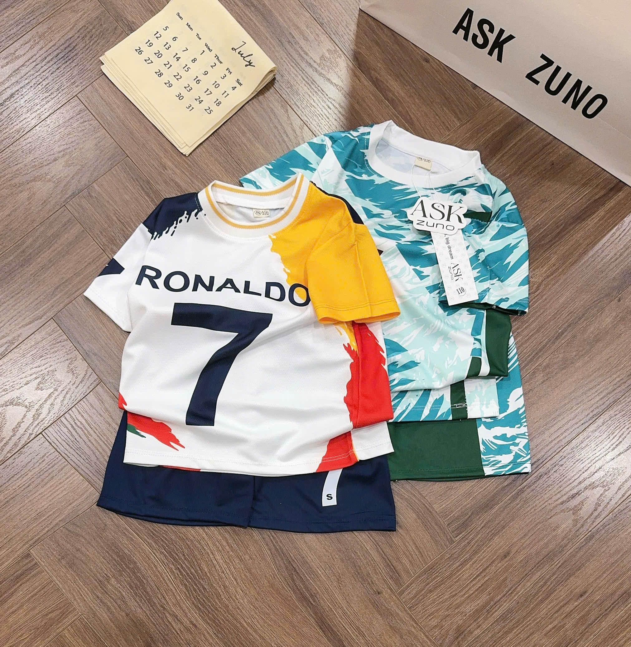 T349 - SET 2 BỘ ĐÙI BÉ TRAI THỂ THAO RONALDO 7