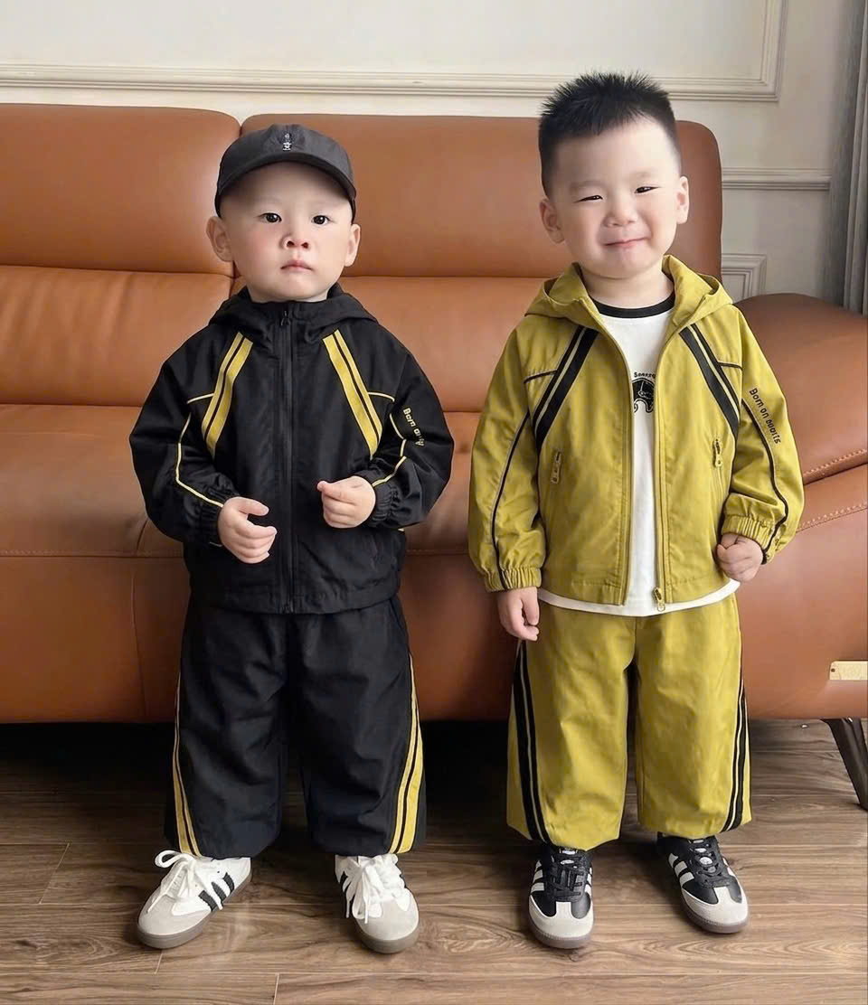 (chờ) T397 - BỘ GIÓ BÉ TRAI PHỐI ĐEN XANH MŨ LIỀN