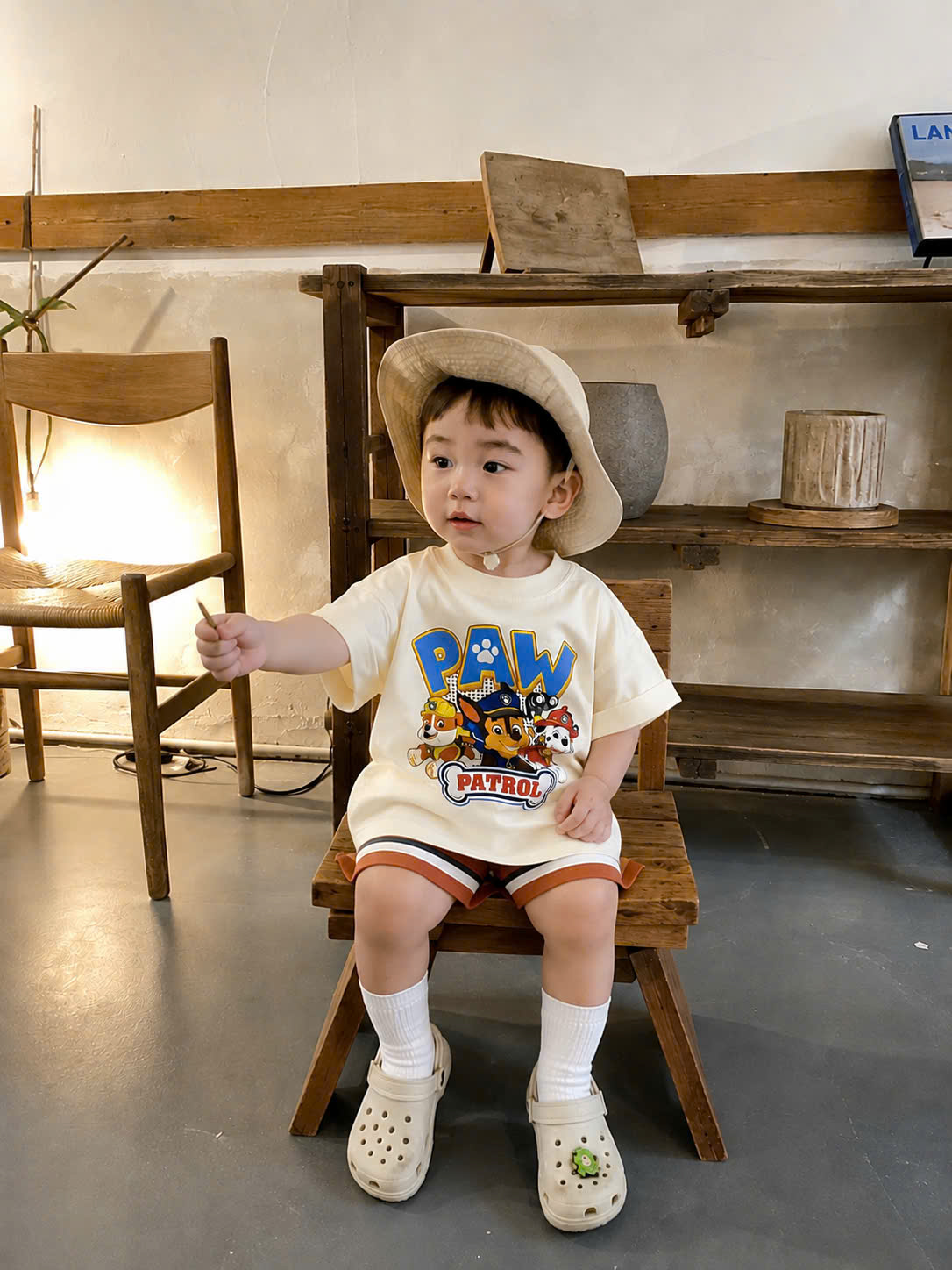 T423 - SET 3 BỘ ĐÙI BÉ TRAI PAW PATROL xanh kẻ be