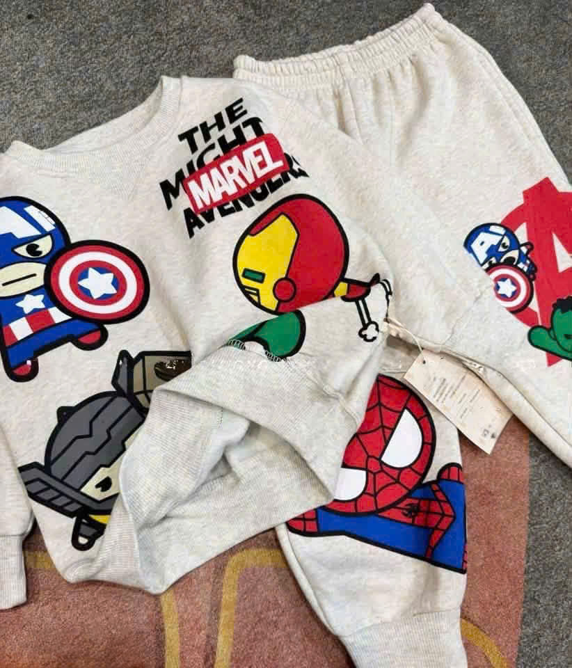 T419 - BỘ BÉ TRAI NỈ MỀM GHI BE SIÊU NHÂN MARVEL