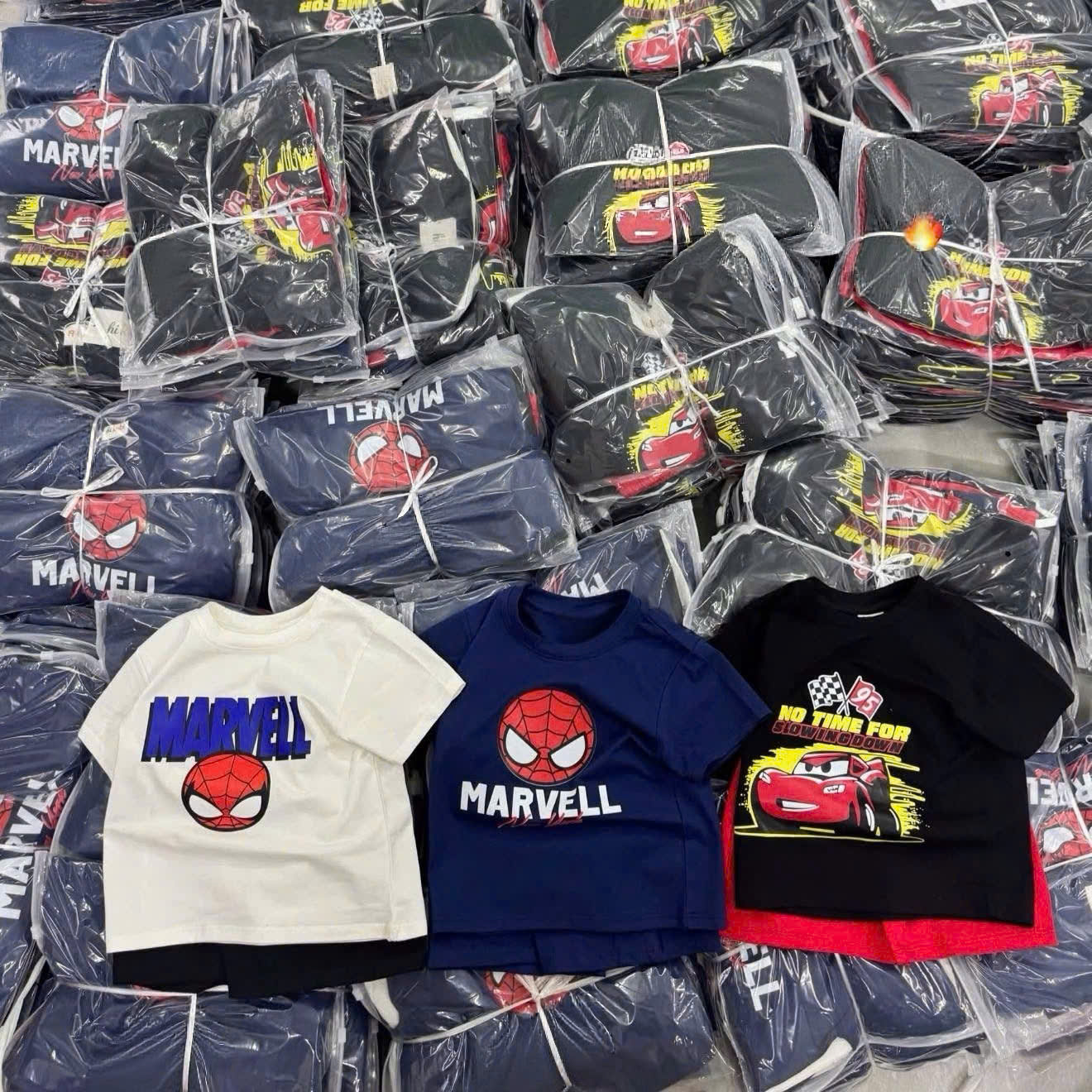 T424 - SET 3 BỘ ĐÙI BÉ TRAI MARVEL đen than be
