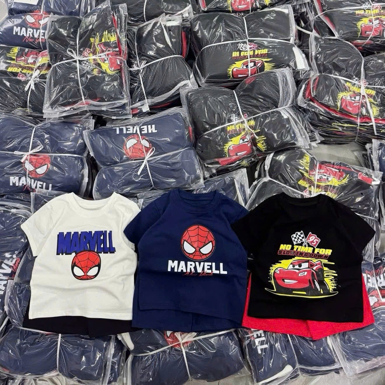 T424 - SET 3 BỘ ĐÙI BÉ TRAI MARVEL đen than be