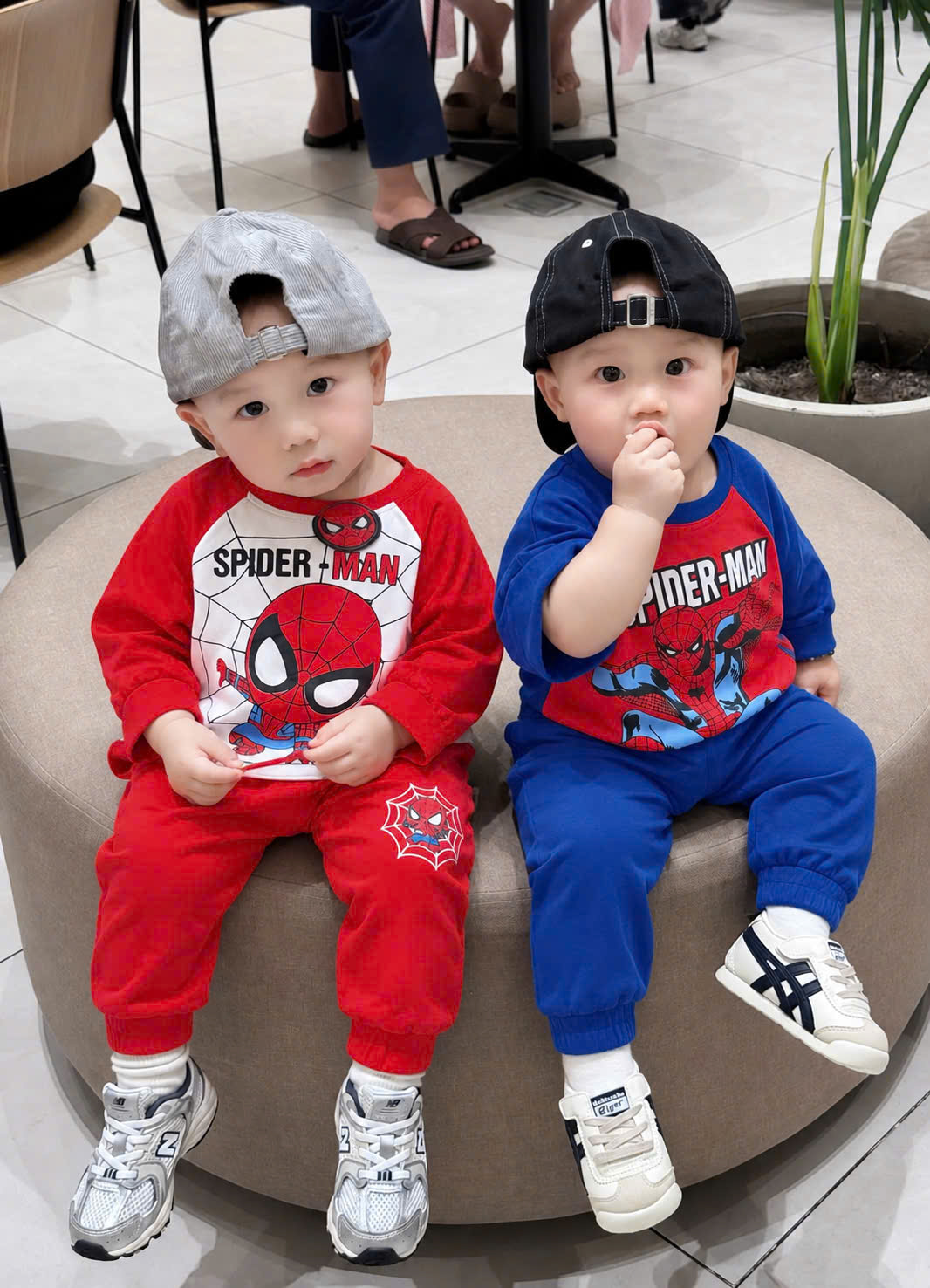 T428 - SET 2 BỘ BÉ TRAI DÀI TAY SPIDERMAN phối xanh đỏ
