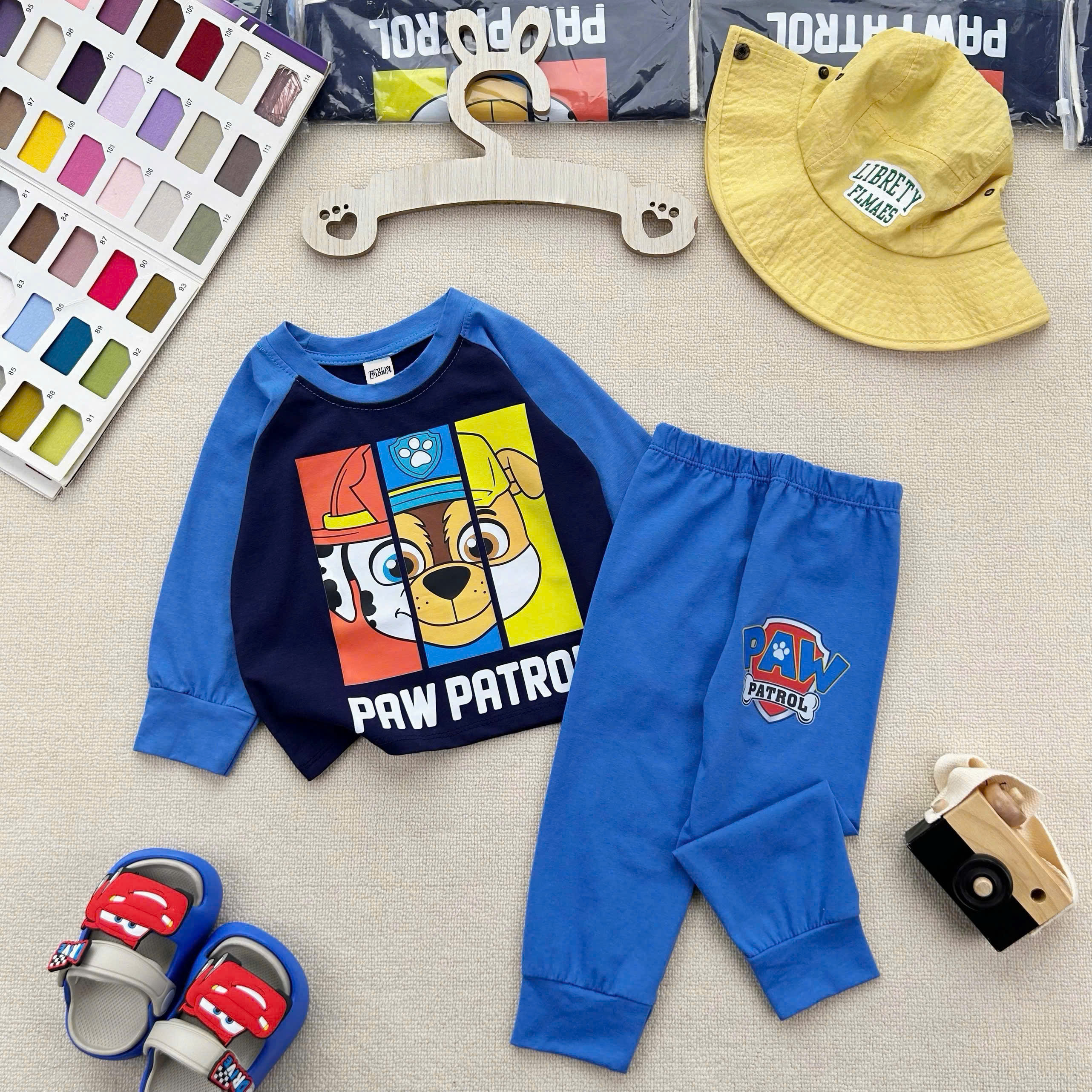 T439 - SET 2 BỘ BÉ TRAI DÀI TAY PAW PATROL xanh đỏ