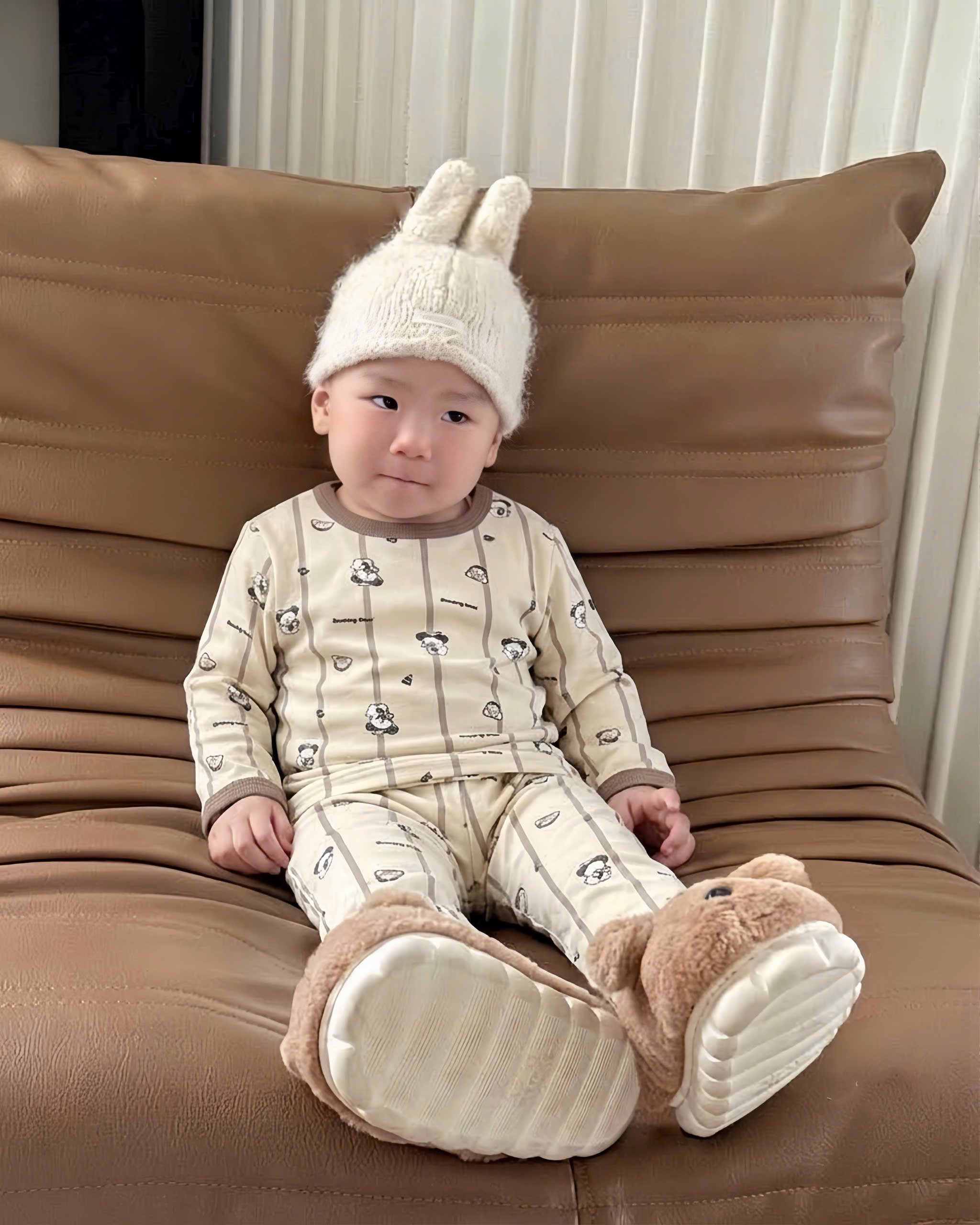 T442 - SET 2 BỘ BÉ TRAI DÀI TAY ZIP HOẠT HÌNH CHÓ