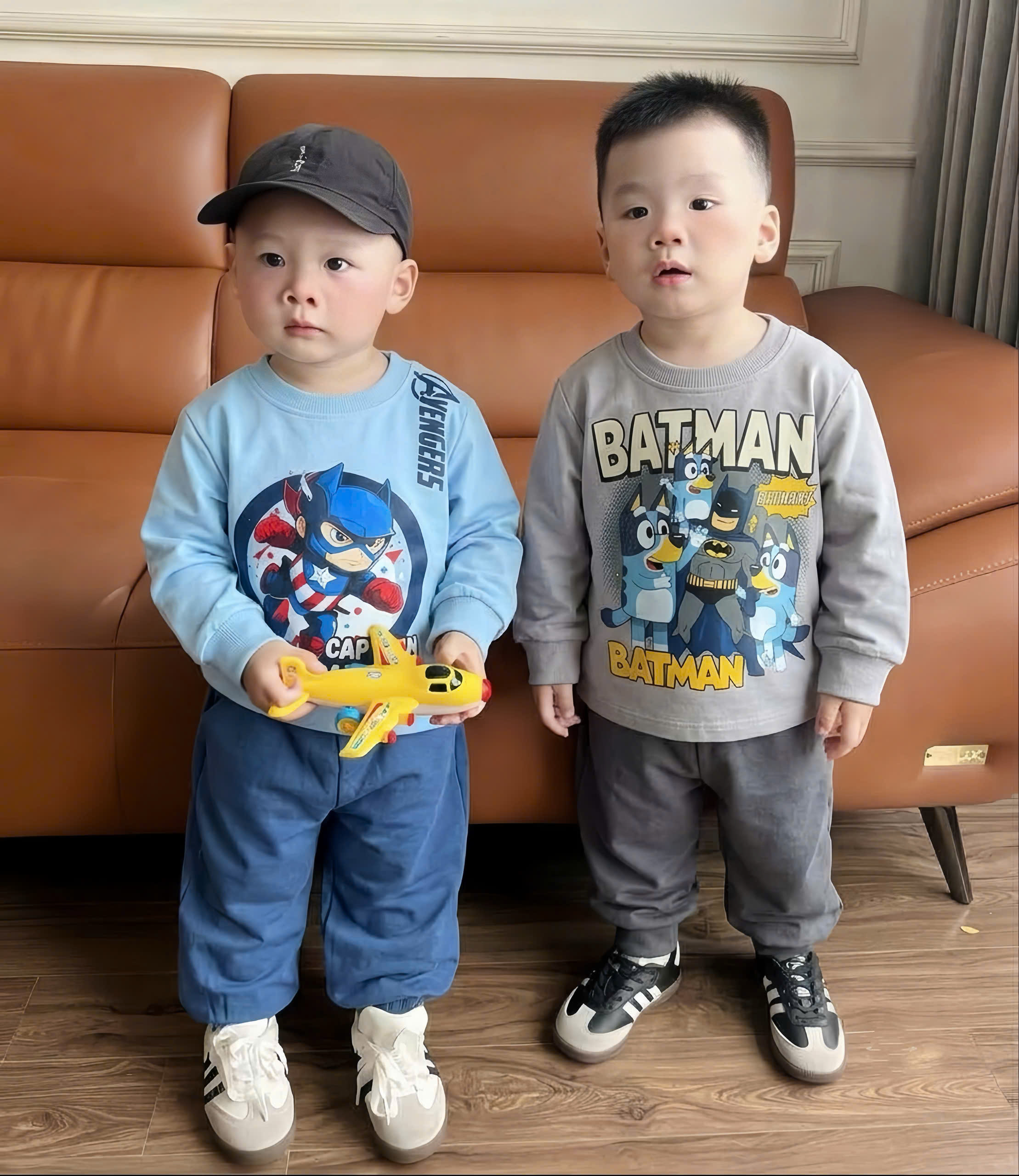 (chờ) T461 - SET 2 BỘ BÉ TRAI DÀI TAY BATMAN AVENGERS xanh xám