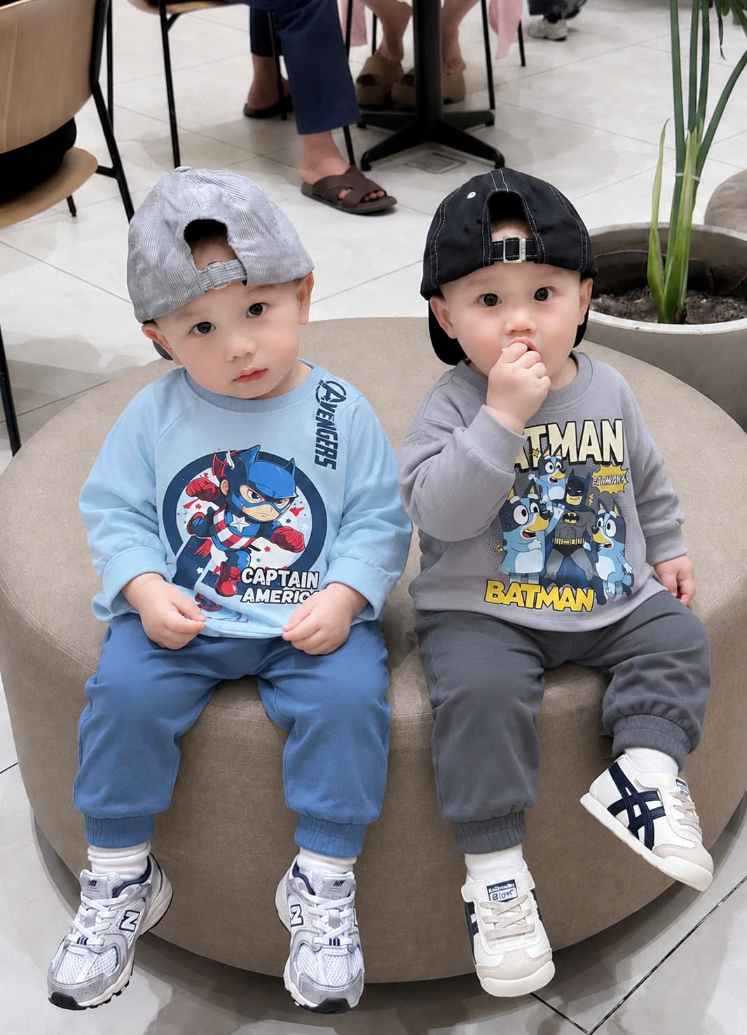 (chờ) T461 - SET 2 BỘ BÉ TRAI DÀI TAY BATMAN AVENGERS xanh xám