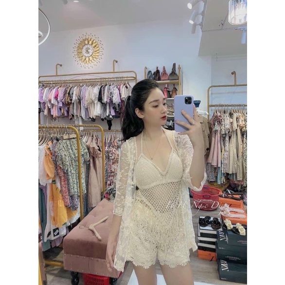 S933 - SET KHOÁC 3CT QC ĐI BIỂN NỮ REN BE LƯỚI BỤNG