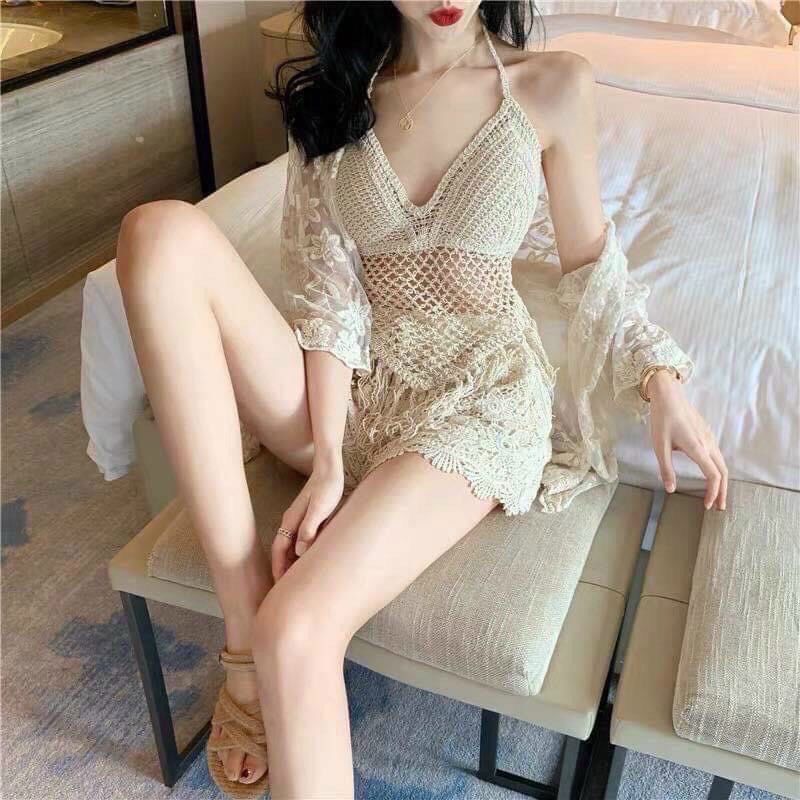 S933 - SET KHOÁC 3CT QC ĐI BIỂN NỮ REN BE LƯỚI BỤNG