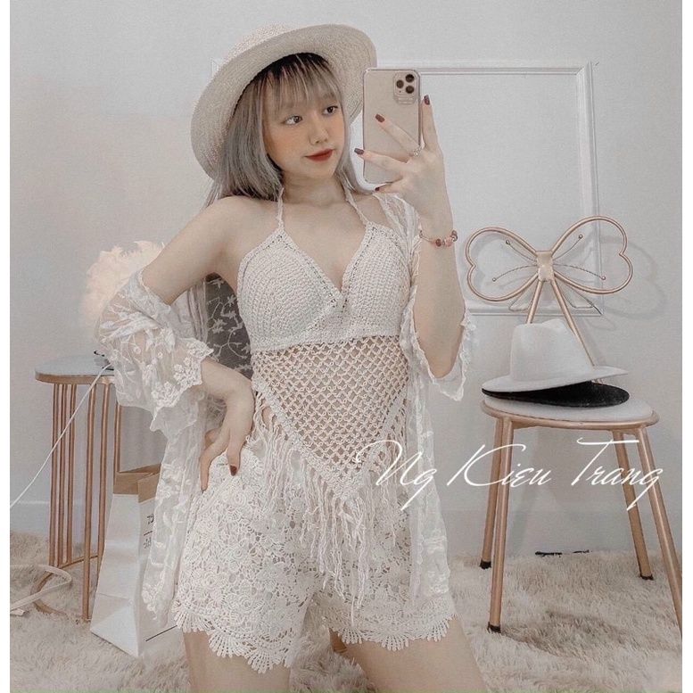 S933 - SET KHOÁC 3CT QC ĐI BIỂN NỮ REN BE LƯỚI BỤNG
