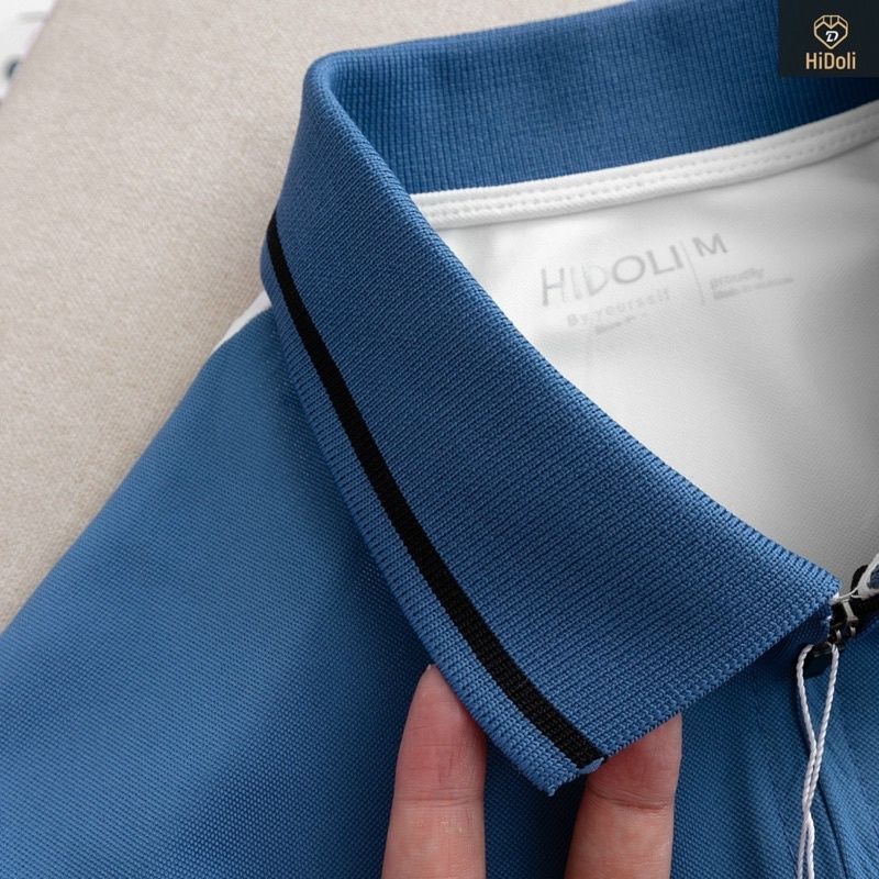 ANA75 - ÁO POLO NAM PHỐI MÀU TRẮNG DƯỚI THÊU HIDOLI
