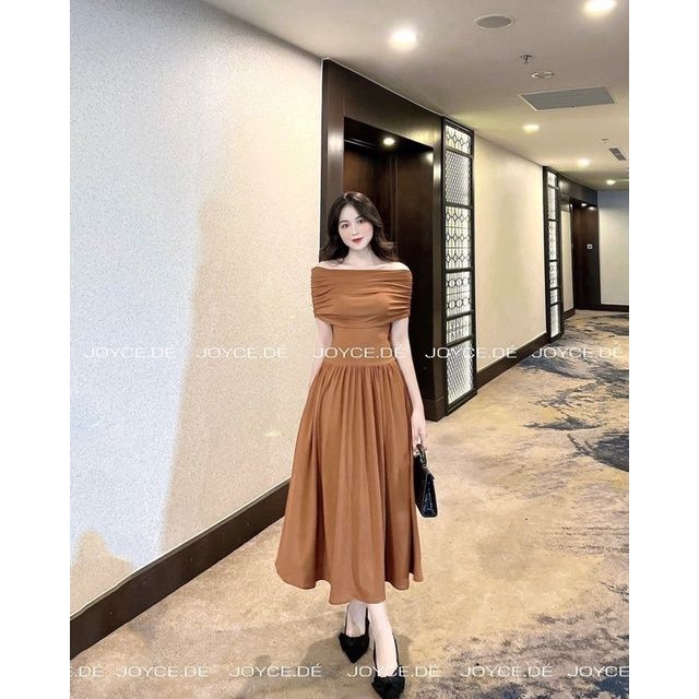 VN890 - VÁY LEN TĂM TRỄ VAI DÁNG DÀI CHUN LƯNG