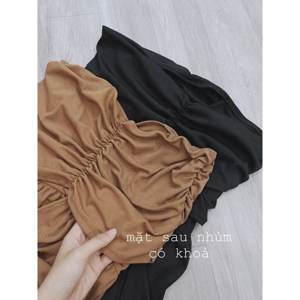 VN890 - VÁY LEN TĂM TRỄ VAI DÁNG DÀI CHUN LƯNG