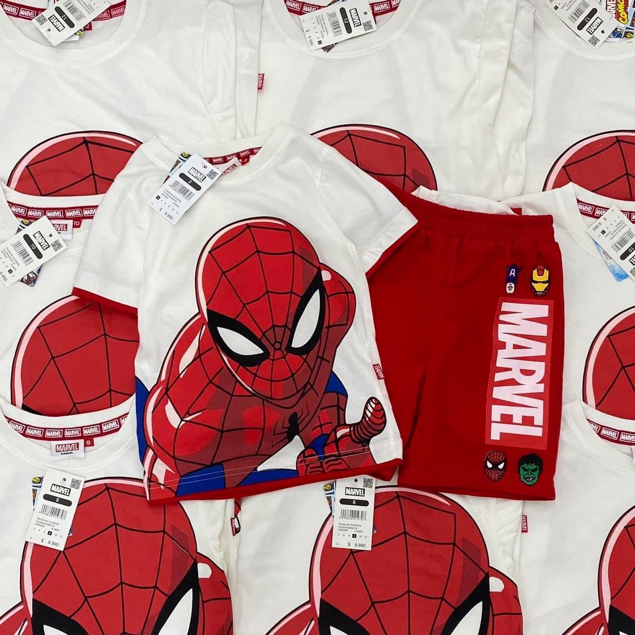 T687 - BỘ ĐÙI BÉ TRAI MARVEL ĐỎ PHỐI TRẮNG